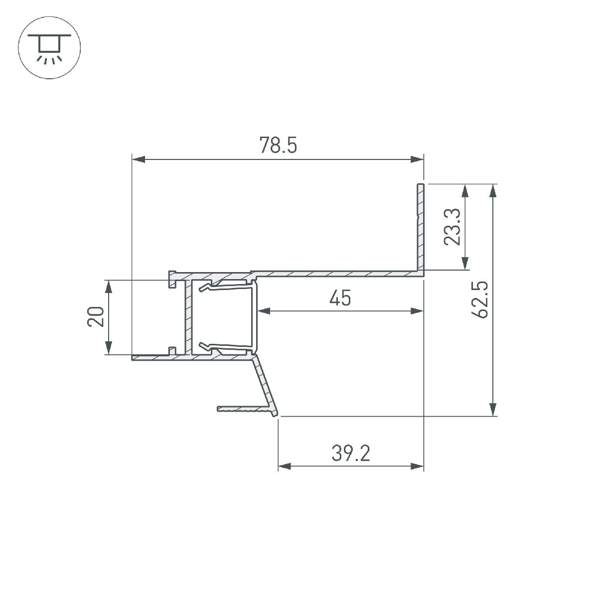 Алюминиевый профиль СEIL-S18-SHADOW-SIDE-3000 WHITE 050501