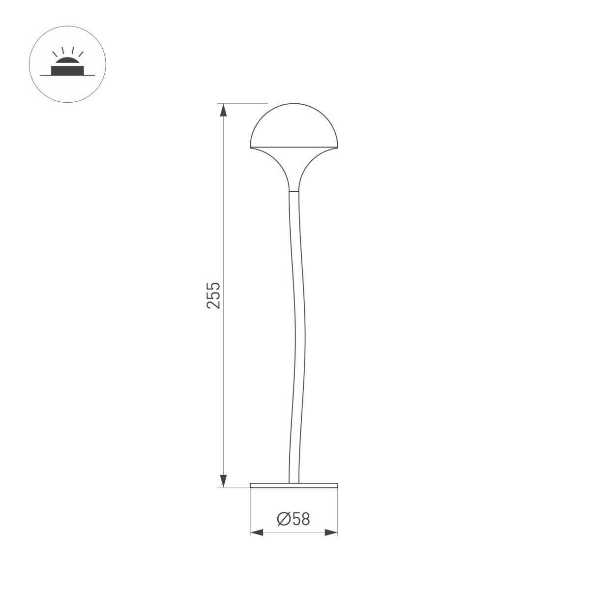 Ландшафтный светильник KT-MUCENA-BOLL-A-H250-1W Warm3000 (WH, 85 deg, 24V) 050668