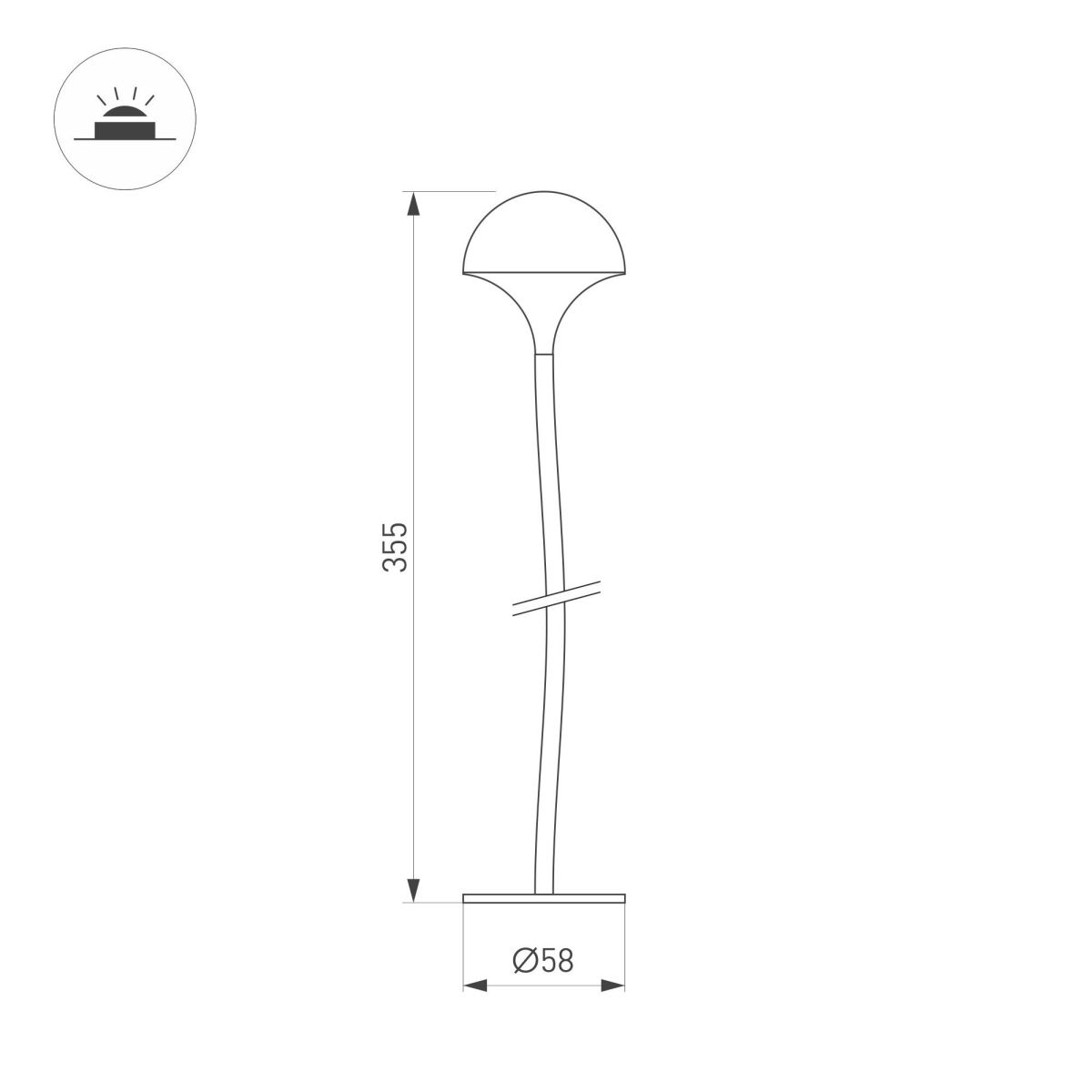 Ландшафтный светильник KT-MUCENA-BOLL-A-H350-1W Warm3000 (WH, 85 deg, 24V) 050669