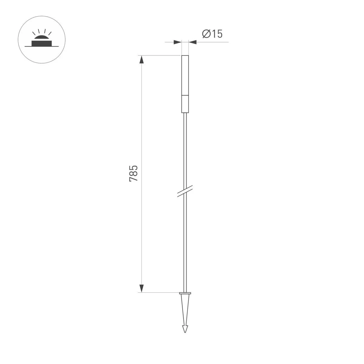 Ландшафтный светильник KT-CATALI-BOLL-H785-0.5W Warm3000 (BK, 160 deg, 24V) 050682
