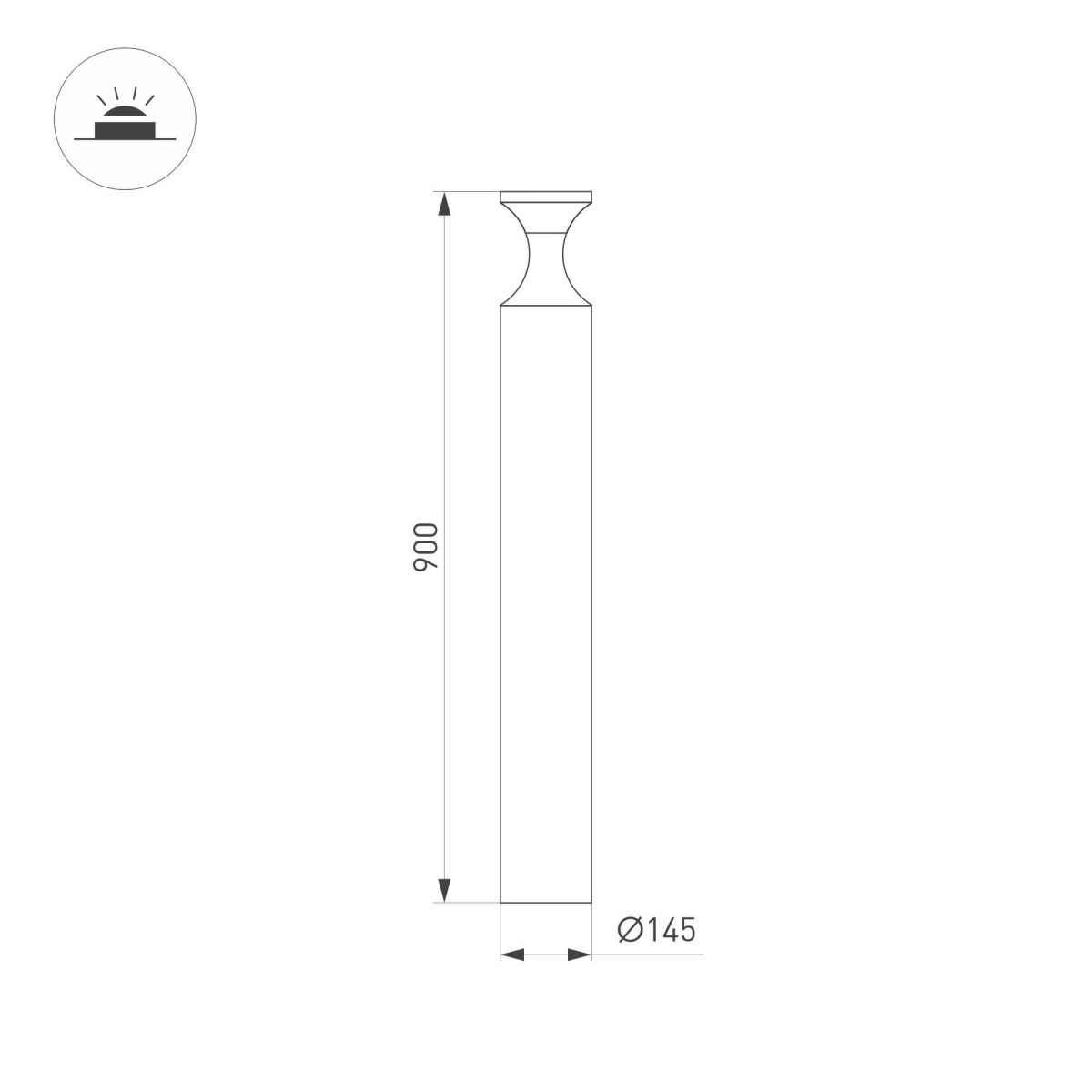 Ландшафтный светильник LGD-LONDARI-BOLL-H900-12W Warm3000 (BK, 125 deg, 230V) 050726