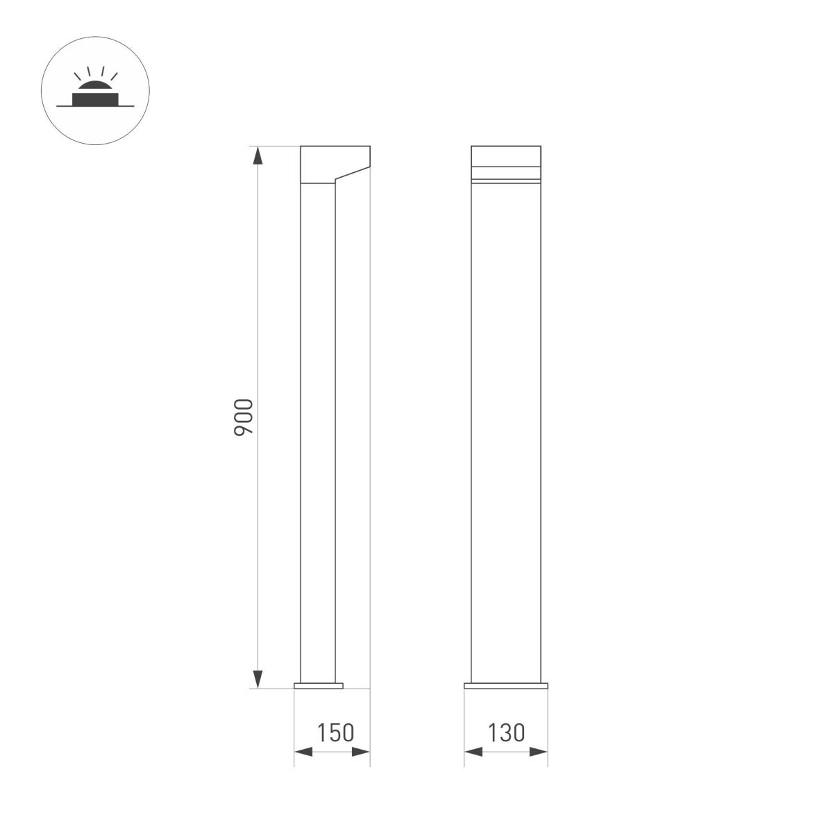 Ландшафтный светильник LGD-JASMUS-BOLL-H900-12W Warm3000 (BK, 93 deg, 230V) 050732