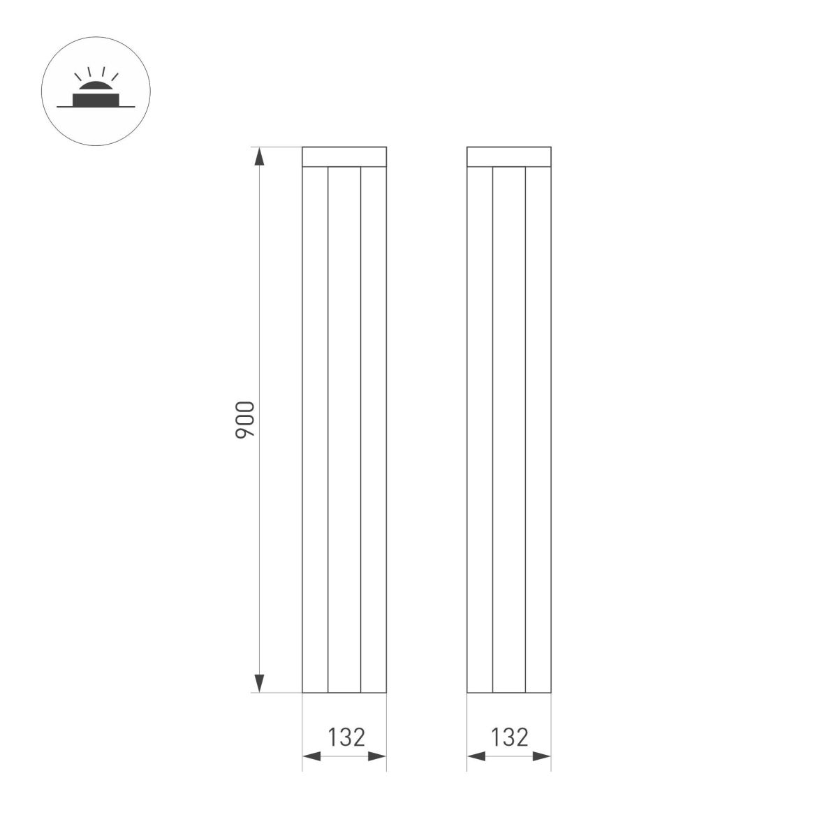 Ландшафтный светильник LGD-FLINT-BOLL-H900-18W Warm3000 (BK, 45 deg, 230V) 050733