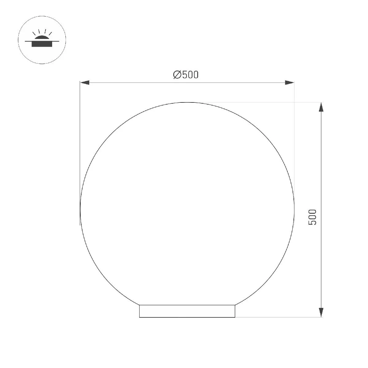 Ландшафтный светильник KT-GLOBE-R500-15W Warm3000 051030