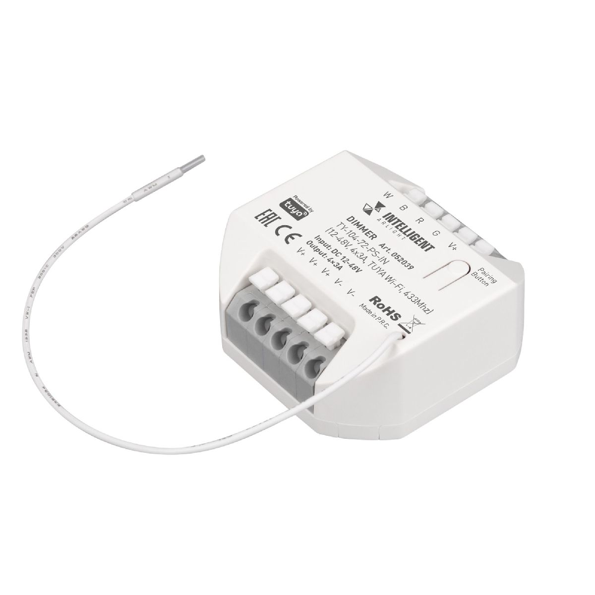 Диммер TY-104-72-PS-IN (12-48V, 4x3A, TUYA Wi-Fi, 433Mhz) 052039
