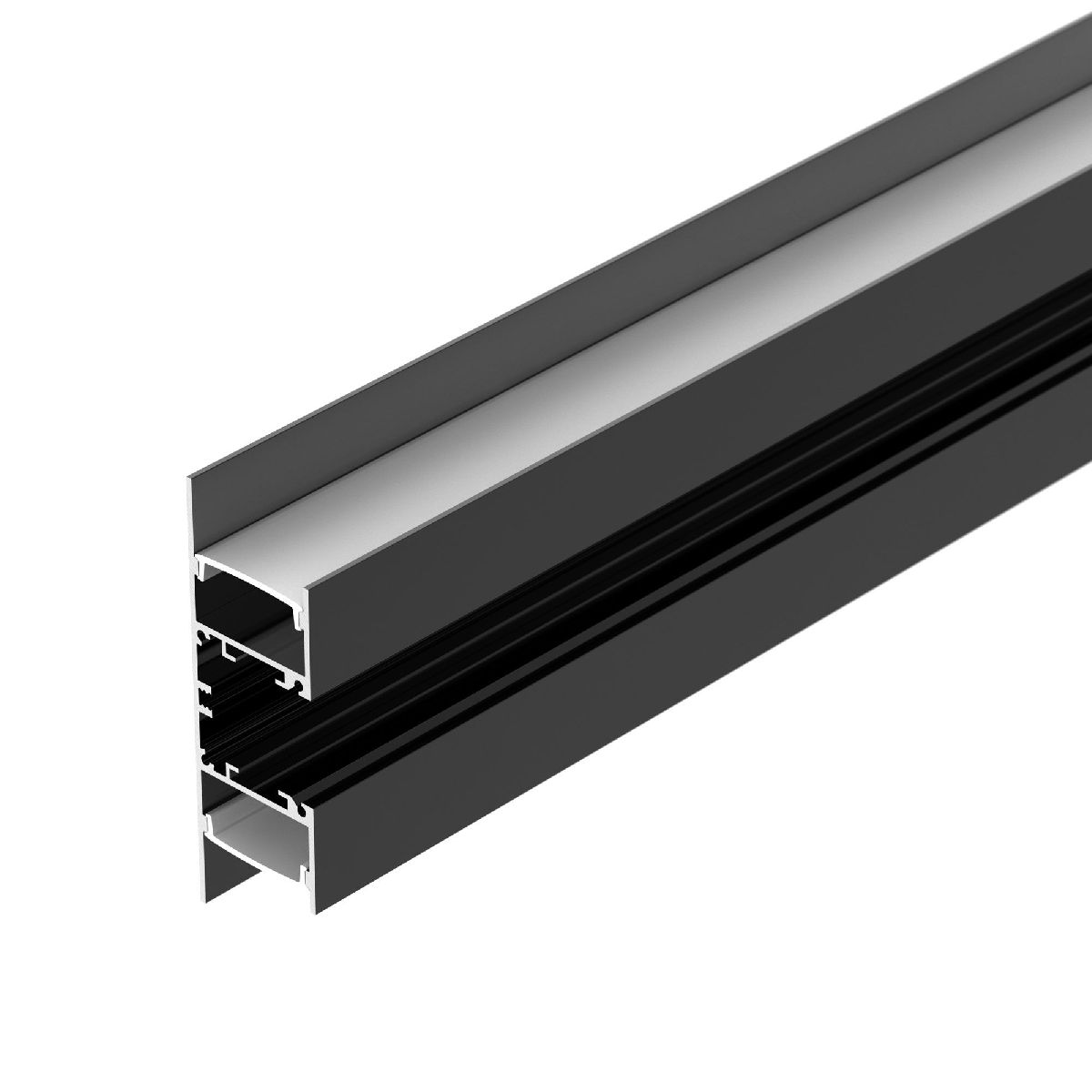Алюминиевый профиль WALL-2575-DUAL-2000 ANOD BLACK 052332
