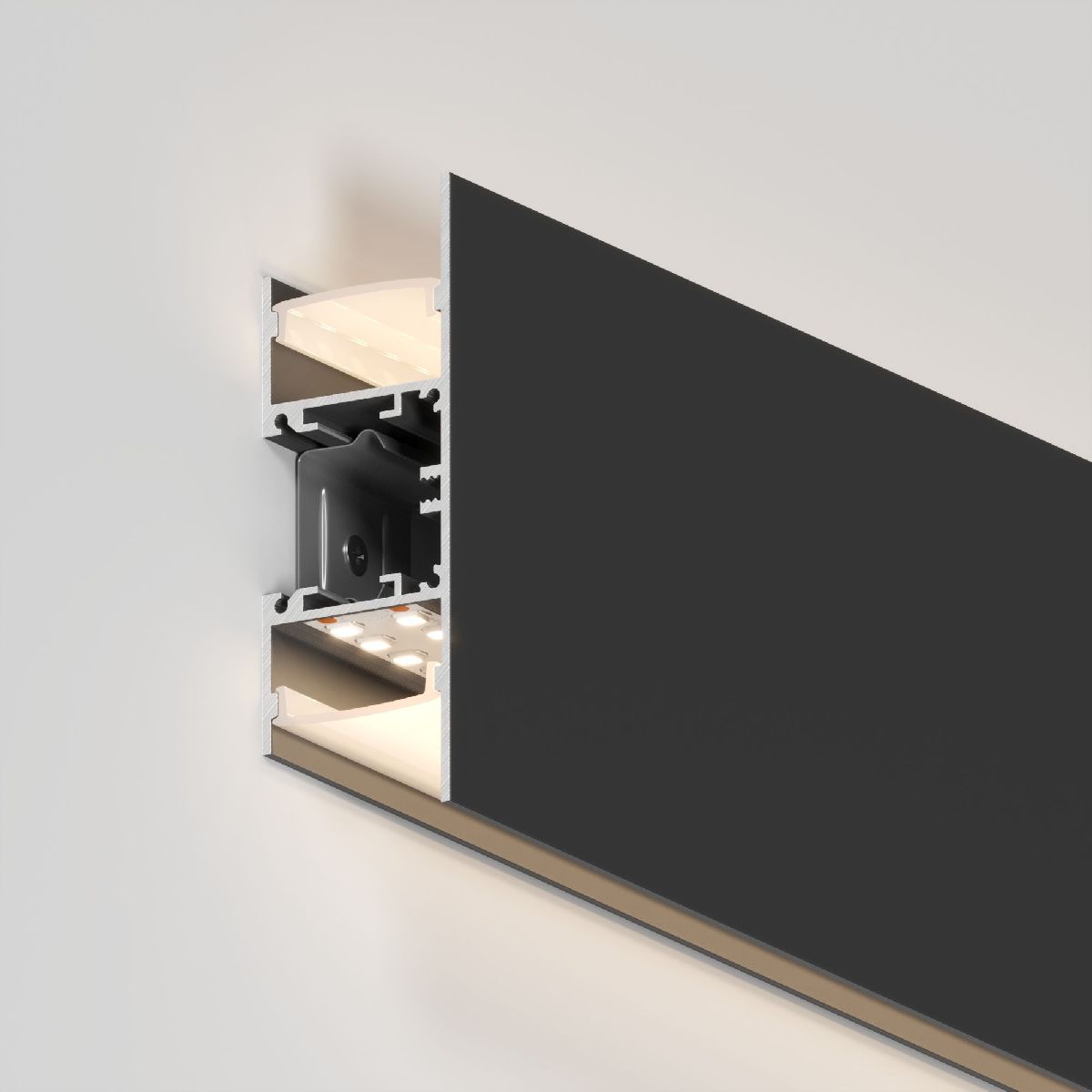 Алюминиевый профиль WALL-2575-DUAL-2000 ANOD BLACK 052332