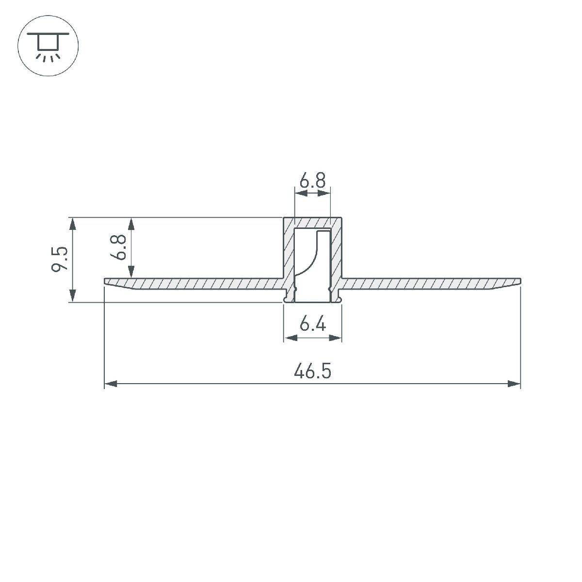 Алюминиевый профиль LINIA7-FANTOM-2000 ANOD 052377