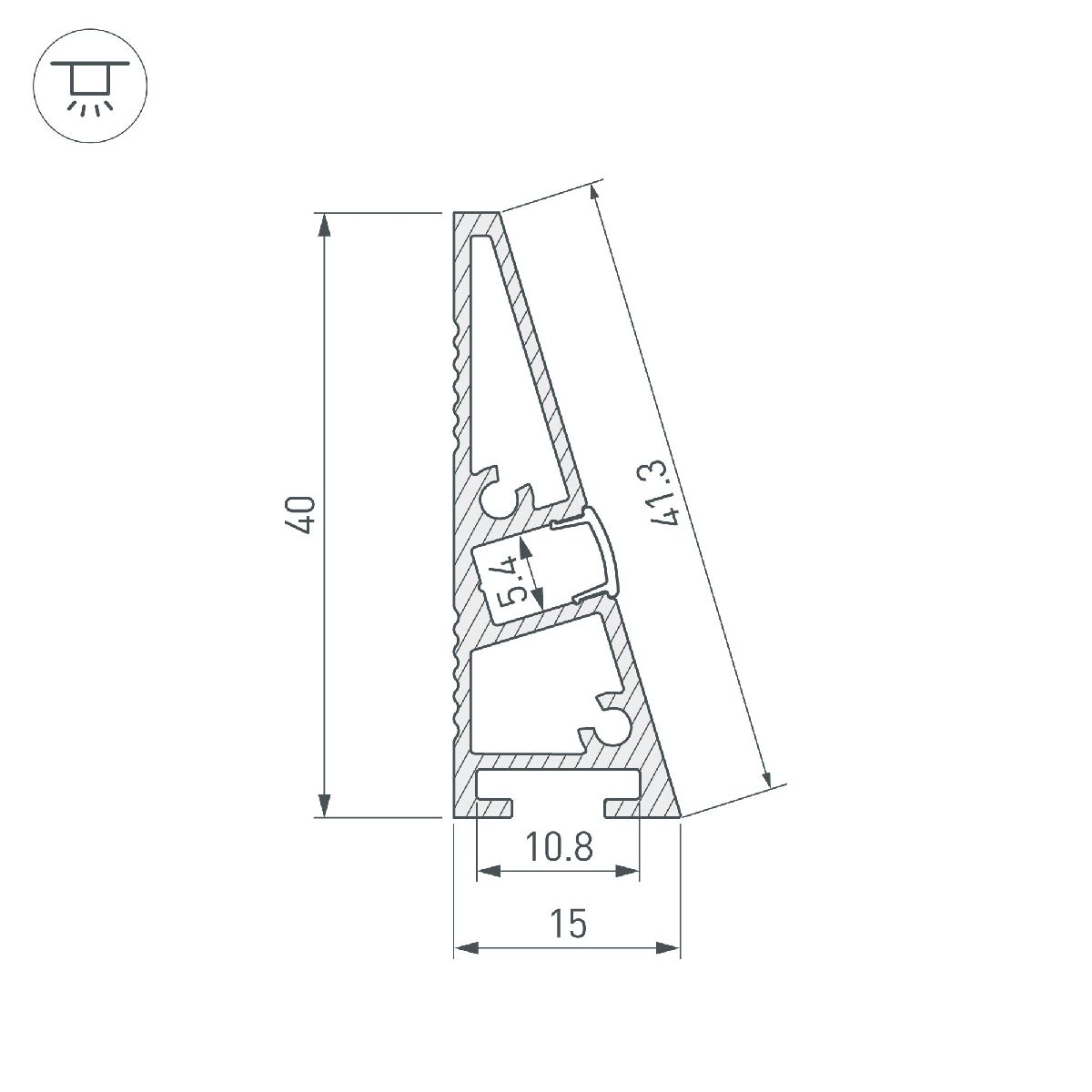 Алюминиевый профиль PLINTUS-H40-2000 BLACK 052398