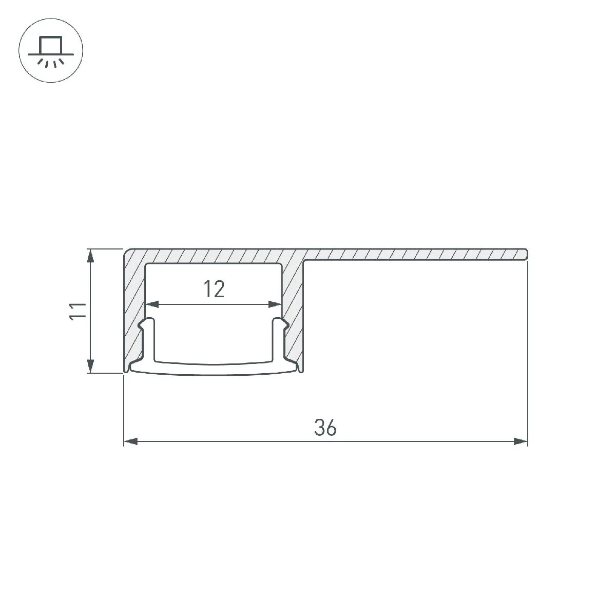 Алюминиевый профиль ARH-DECORE-S12-LINE-EDGE-3000 ANOD 052994