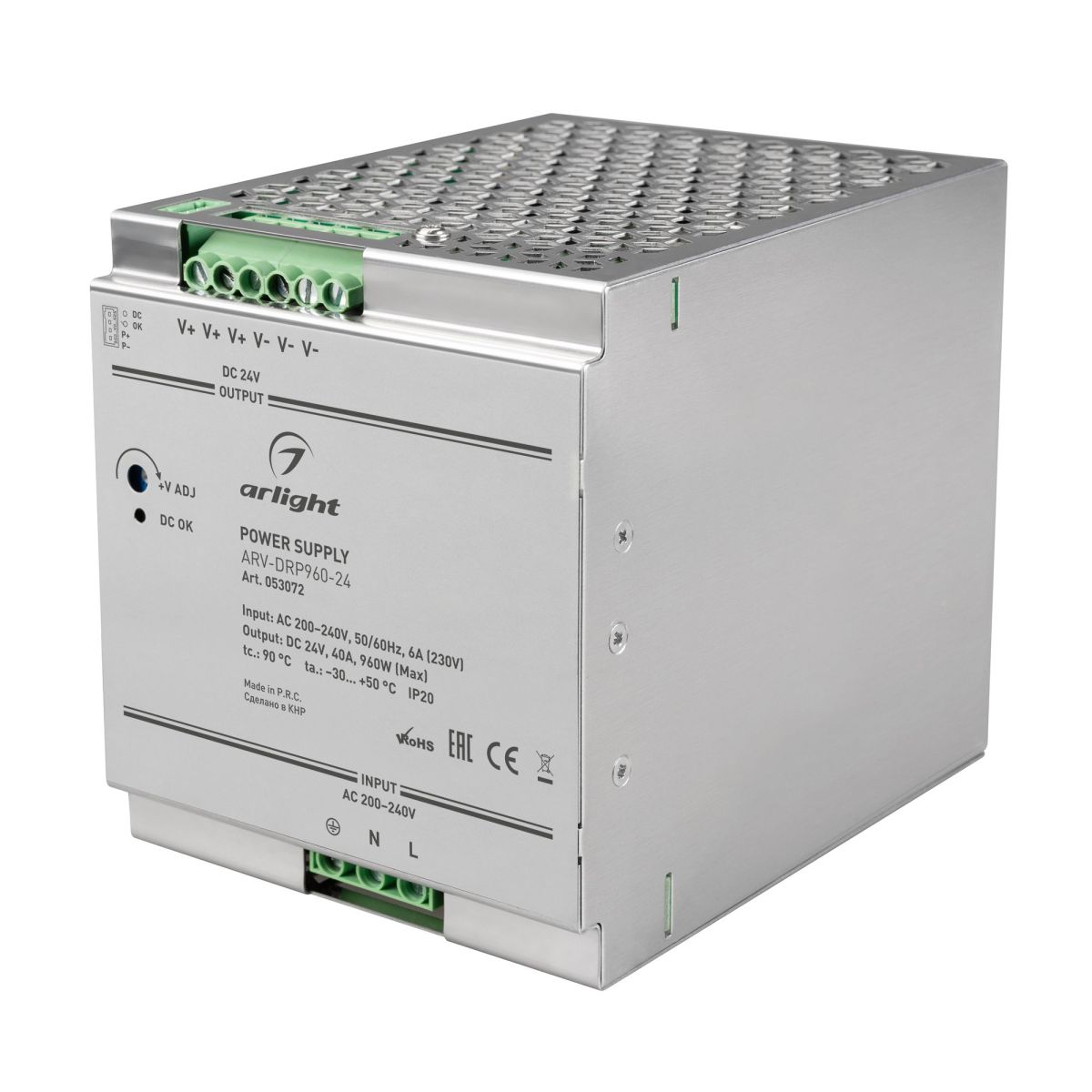 Блок питания ARV-DRP960-24 (24V, 40A, 960W, PFC) 053072