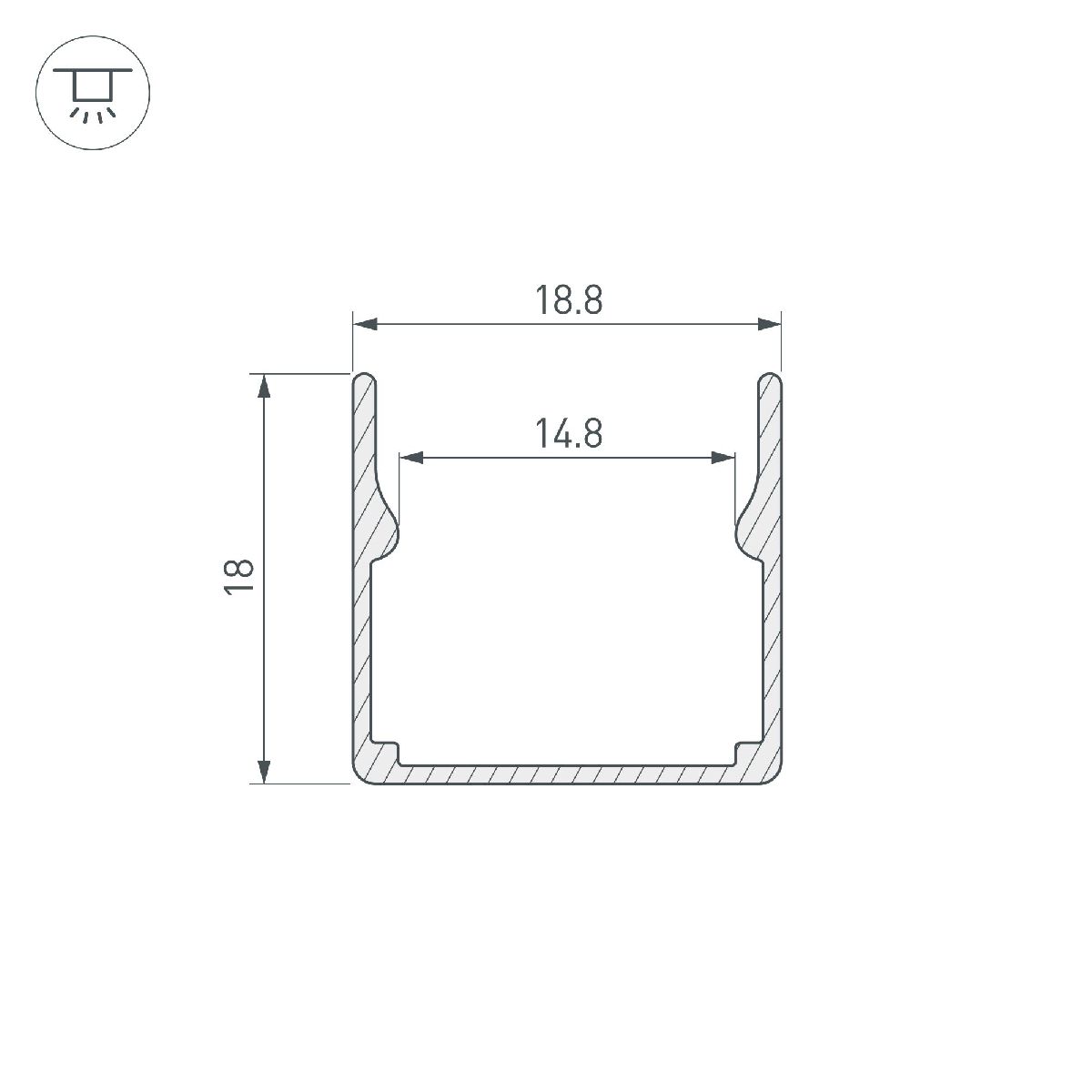Алюминиевый профиль WPH-FLEX-1616-1000 ANOD 053418