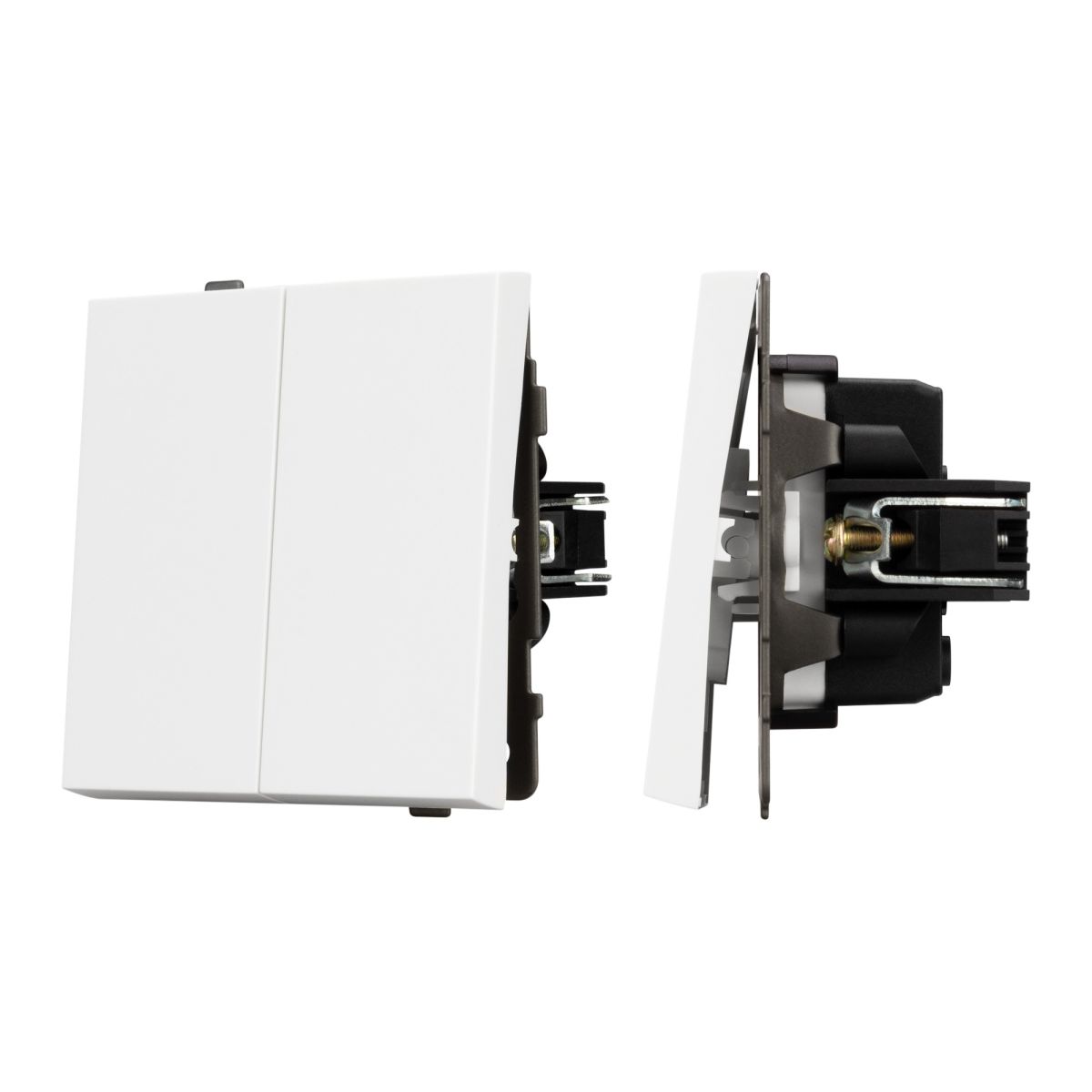Механизм выключателя двухклавишный непроходной SWT-TENDO-MK02-PL-WH (230V, 10A) 054058