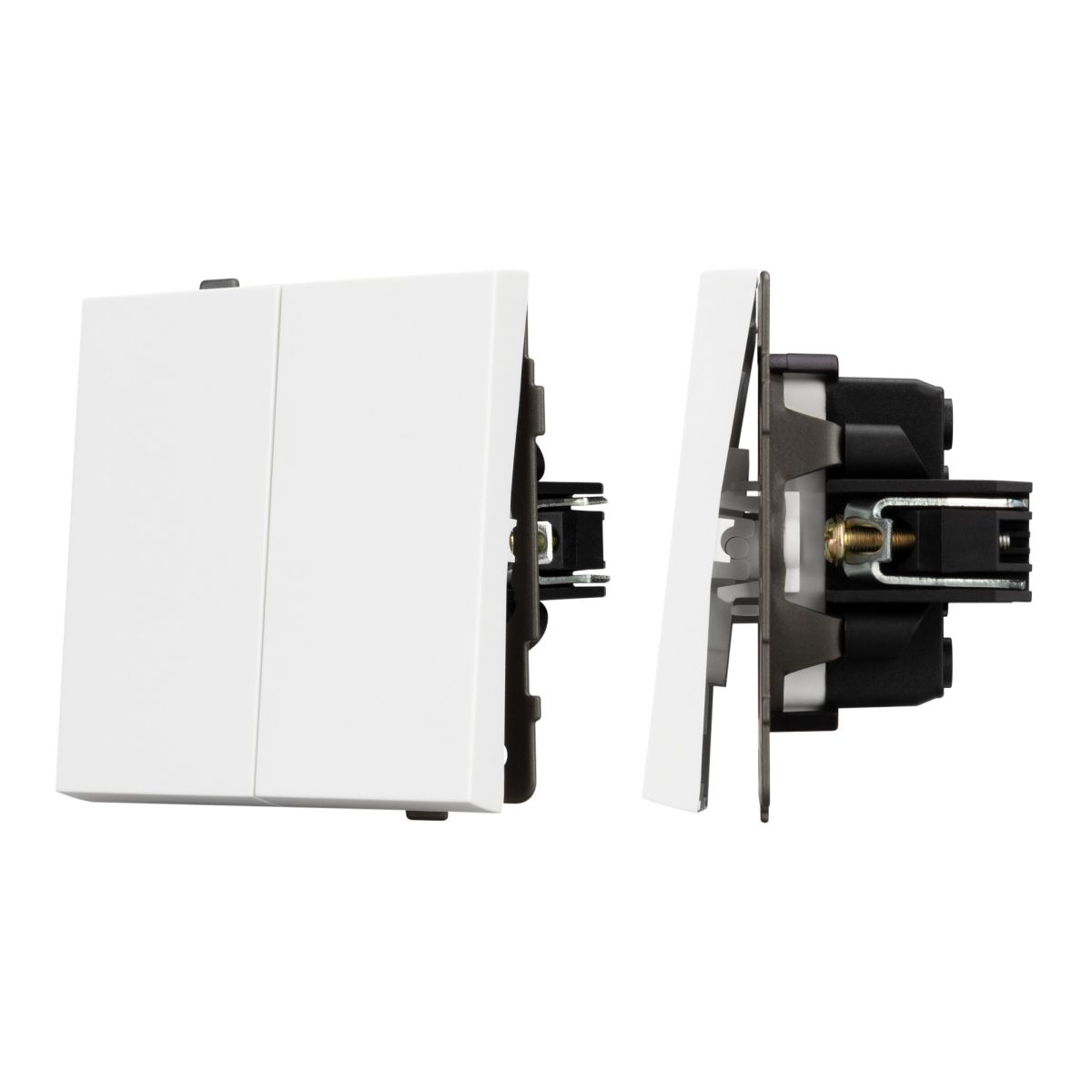 Механизм выключателя двухклавишный проходной SWT-TENDO-MKP2-PL-WH (230V, 10A) 054066