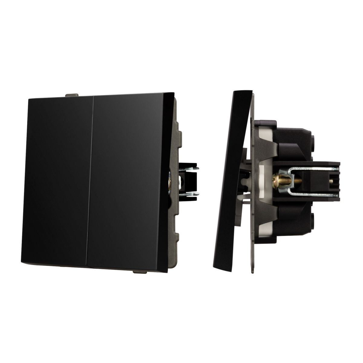 Механизм выключателя двухклавишный проходной SWT-TENDO-MKP2-PL-BK (230V, 10A) 054067