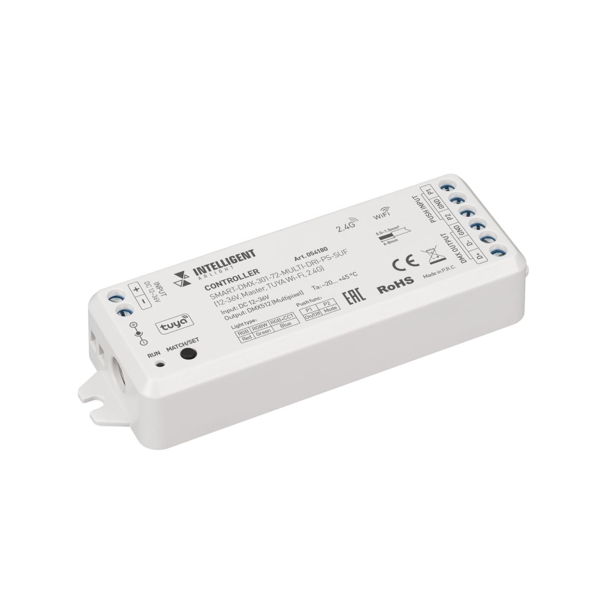 Контроллер SMART-DMX-301-72-MULTI-DRI-PS-SUF (12-36V, Master, TUYA Wi-Fi, 2.4G) (IARL, IP20 Пластик) 054180
