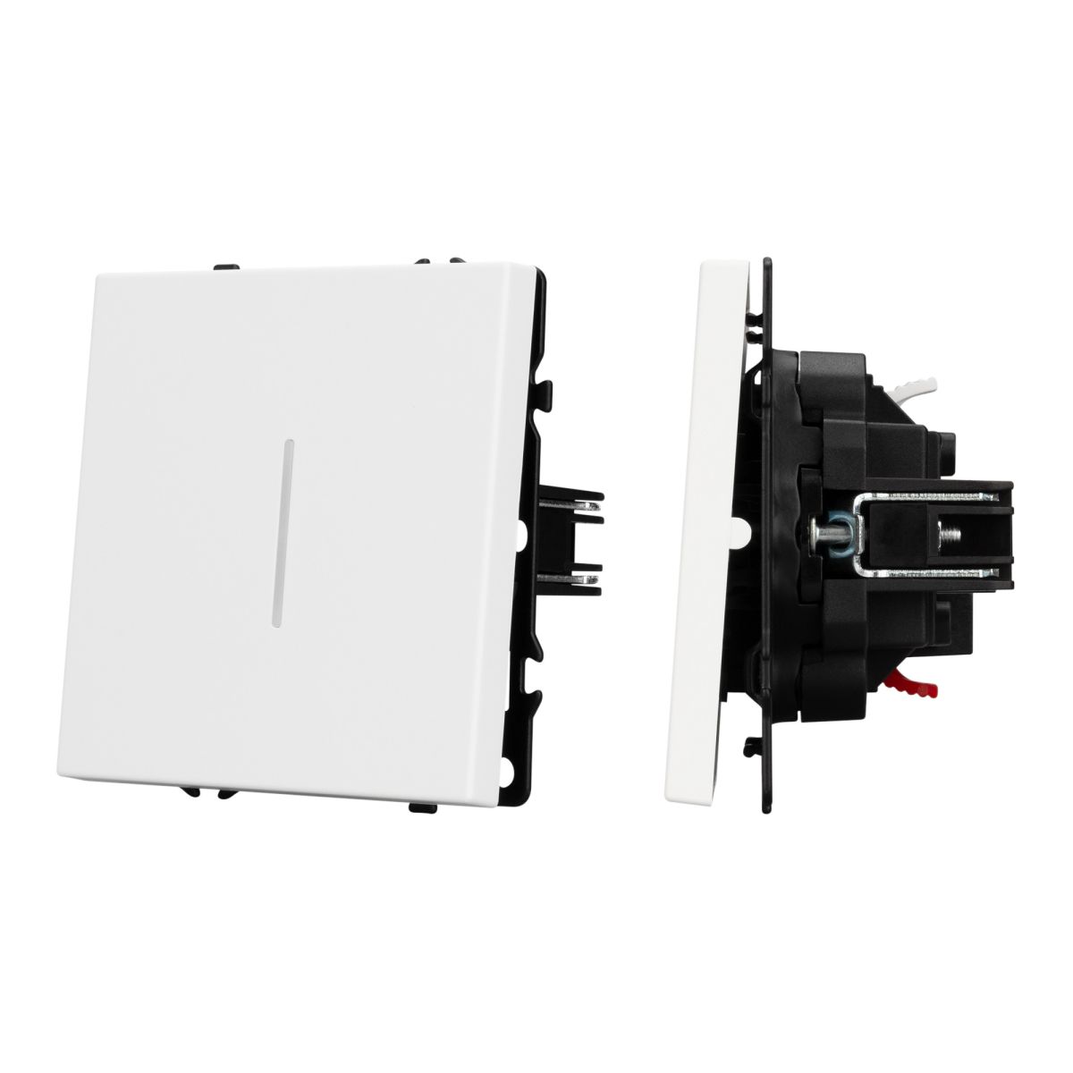 Выключатель проходной 1 кл подсветка софт-тач белый кварц SWT-MKP1-SFPL-L-WH (250V, 10A) 054236(1)