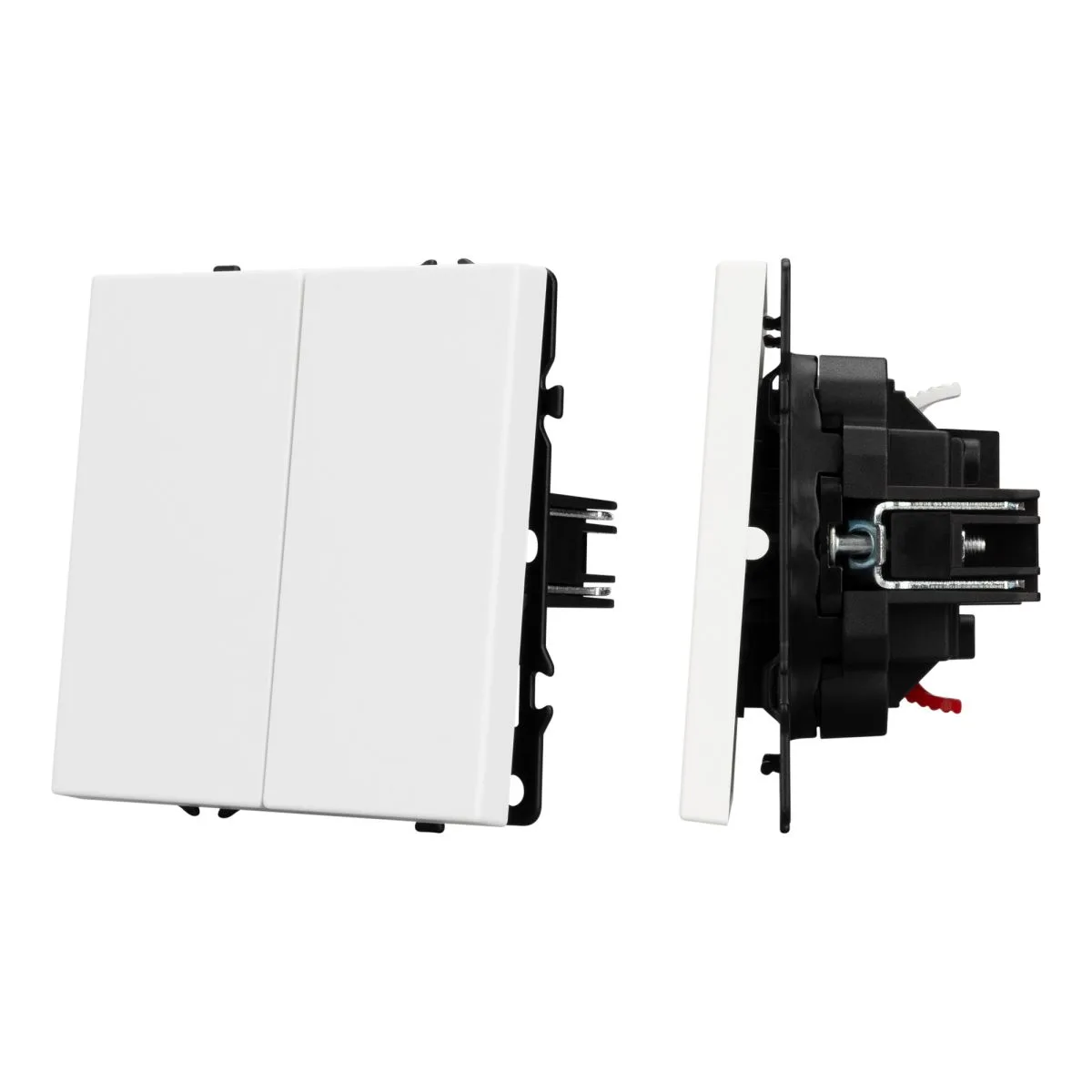 Механизм выключателя двухклавишный непроходной SWT-NOBE-MK02-SFPL-WH (230V, 10A) 054238