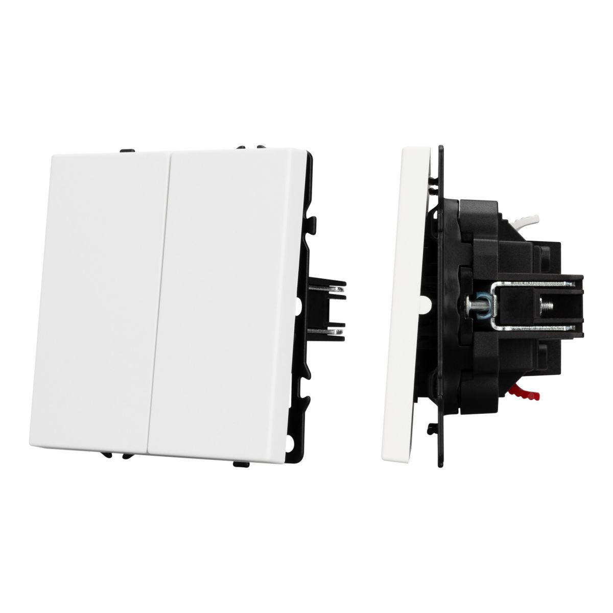 Выключатель проходной 2 кл софт-тач белый кварц SWT-MKP2-SFPL-WH (250V, 10A) 054242(1)