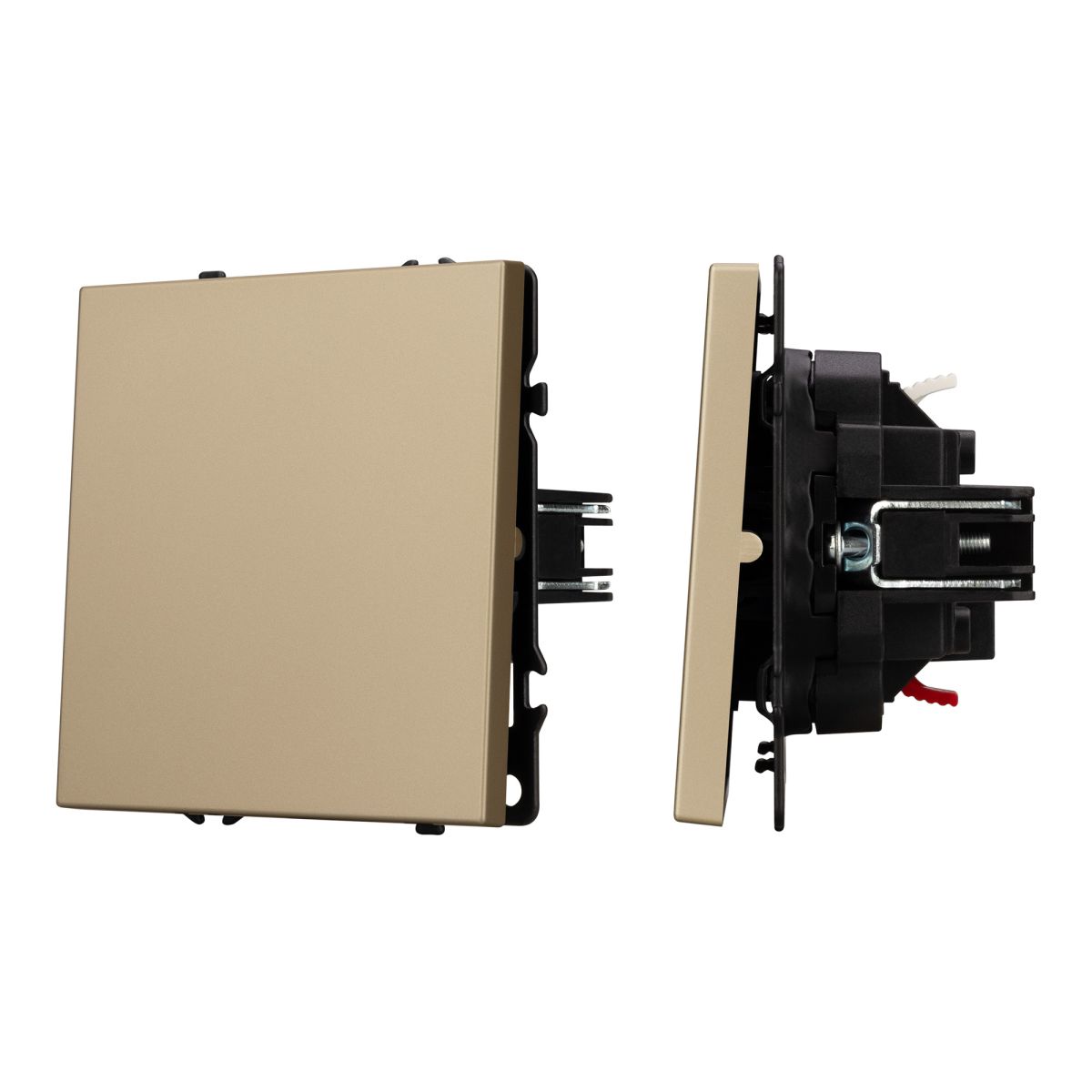 Выключатель проходной 1 кл софт-тач золотой песок SWT-MKP1-SFPL-GD (250V, 10A) 054247(1)