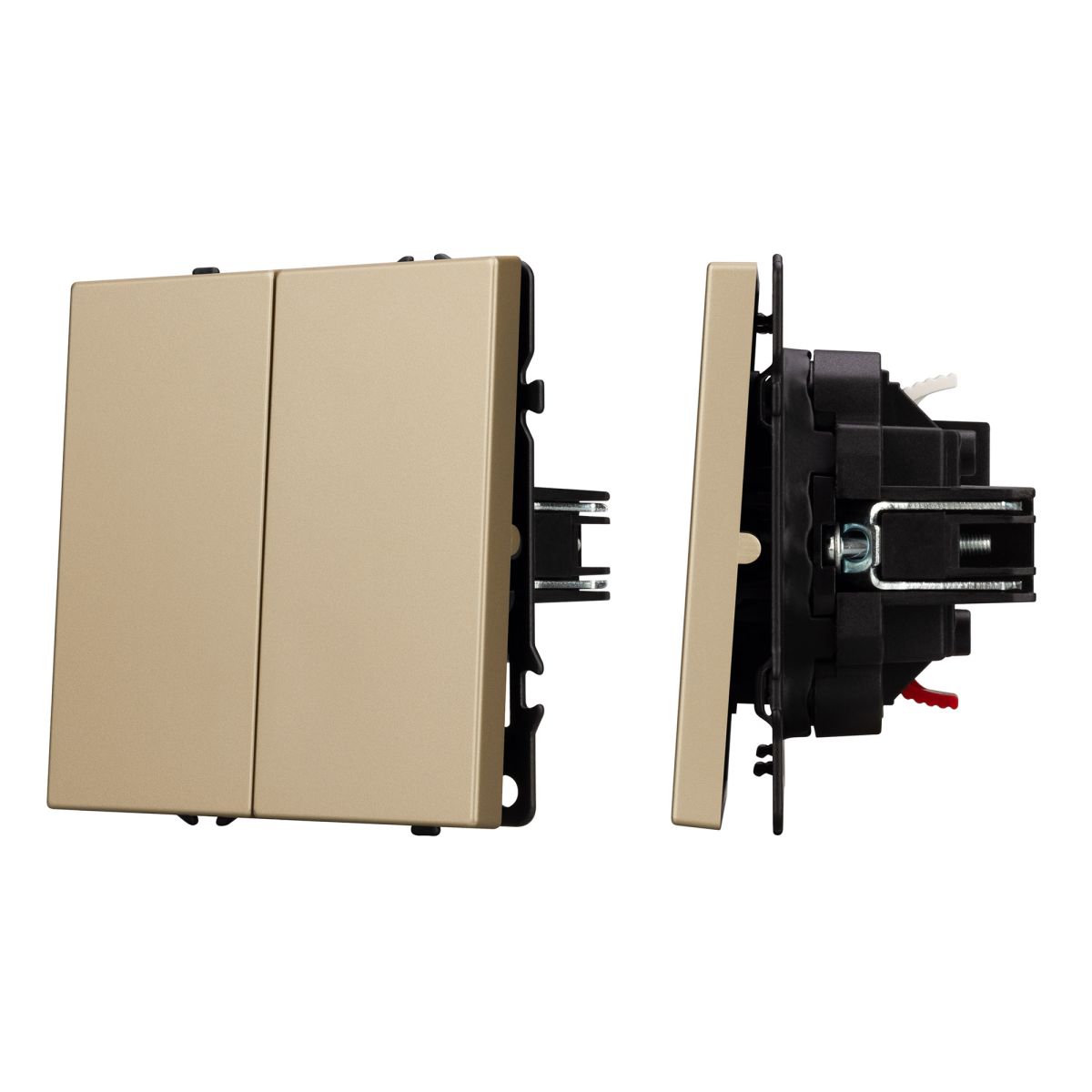 Выключатель 2 кл софт-тач золотой песок SWT-MK02-SFPL-GD (250V, 10A) 054253(1)