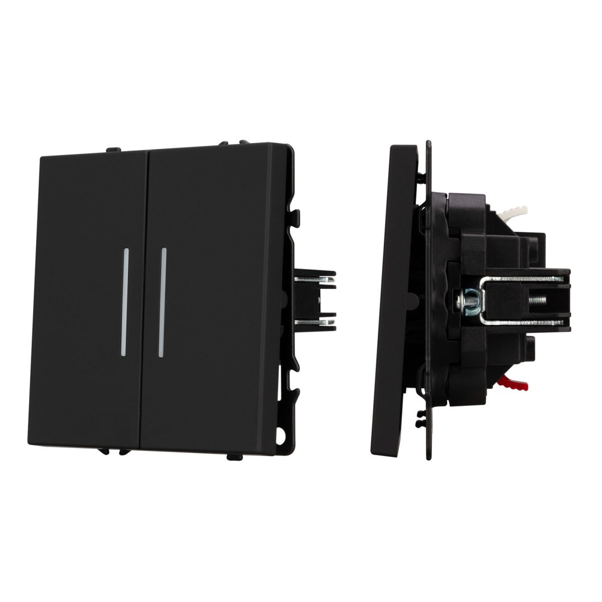 Выключатель 2 кл подсветка софт-тач черный оникс SWT-MK02-SFPL-L-BK (250V, 10A) 054264(1)