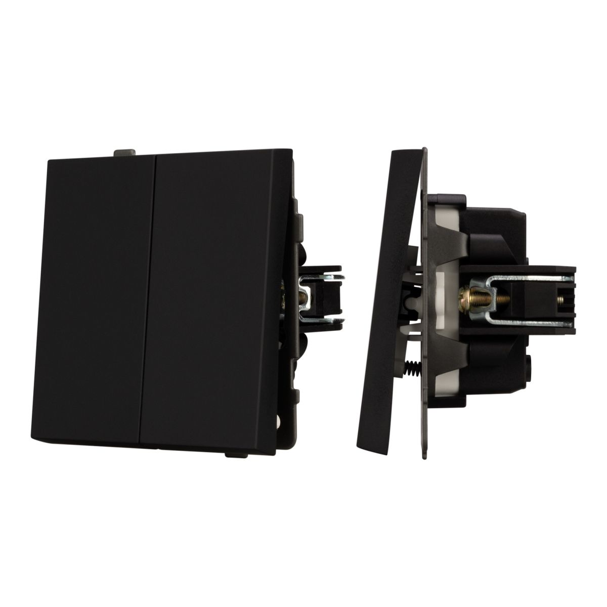 Механизм выключателя двухклавишный непроходной SWT-TENDO-MK02-SFPL-BK (230V, 10A) 054544
