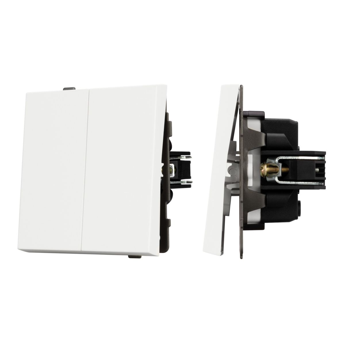 Механизм выключателя двухклавишный непроходной SWT-TENDO-MK02-SFPL-WH (230V, 10A) 054547