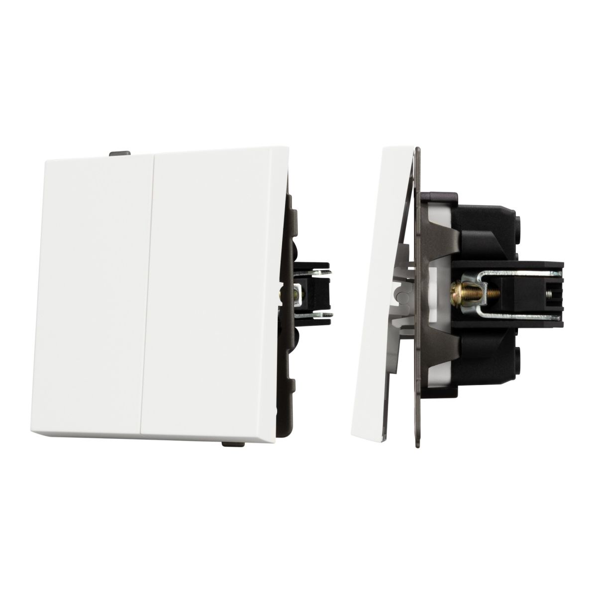 Механизм выключателя двухклавишный проходной SWT-TENDO-MKP2-SFPL-WH (230V, 10A) 054556