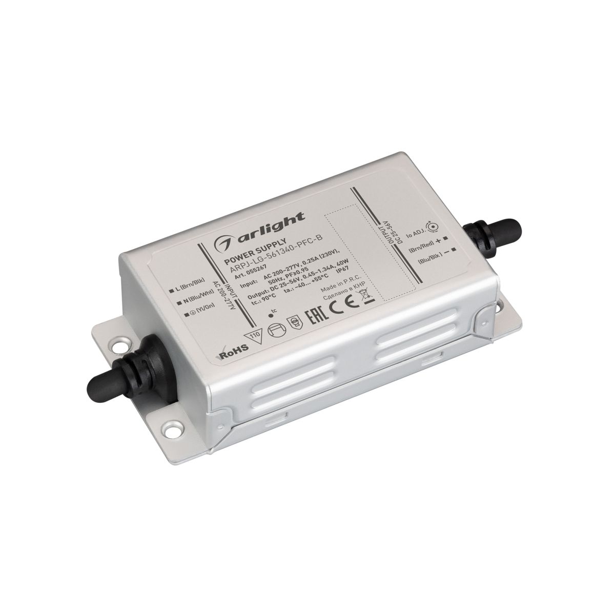 Блок питания ARPJ-LG-561340-PFC-B (40W, 25-56V, 0.45-1.34A) (IP67 Металл) 055267