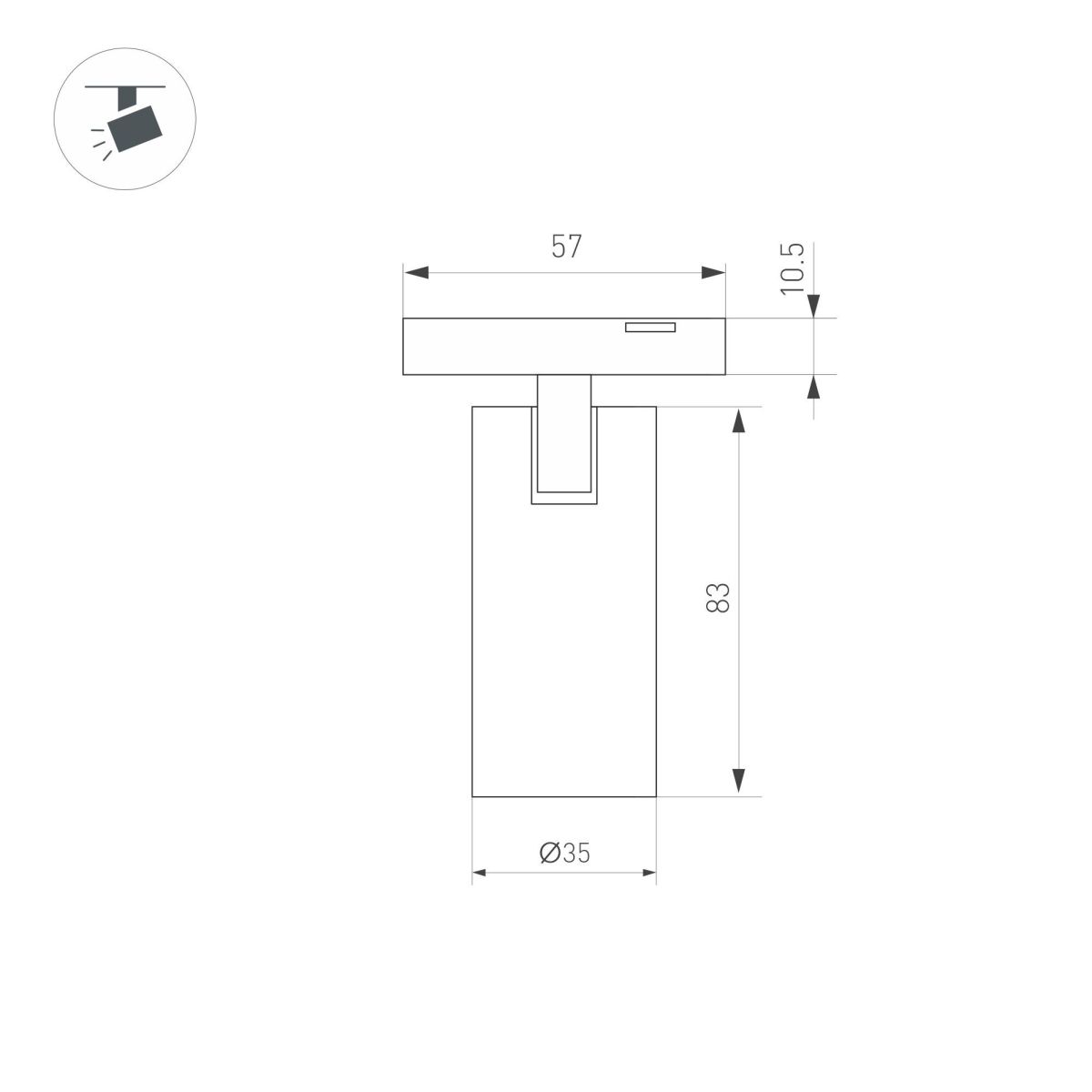 Трековый магнитный светильник MAG-MICROCOSM-SPOT-R35-5W Warm2700 (BK, 36 deg, 24V) 055468