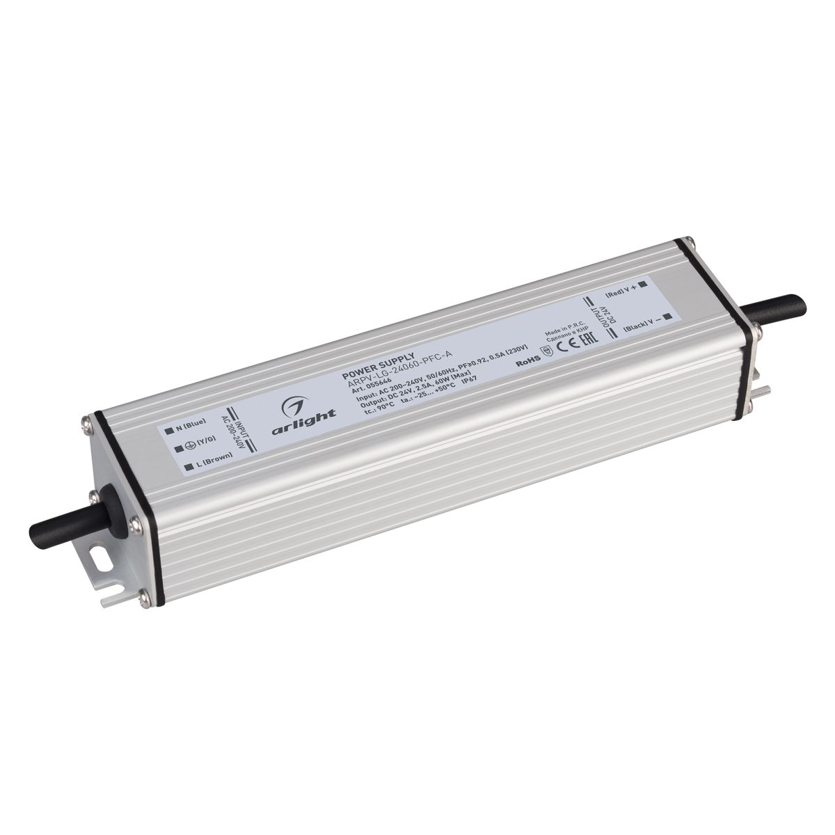 Блок питания ARPV-LG-24060-PFC-A (24V, 2.5A, 60W) (IP67 Металл) 055646