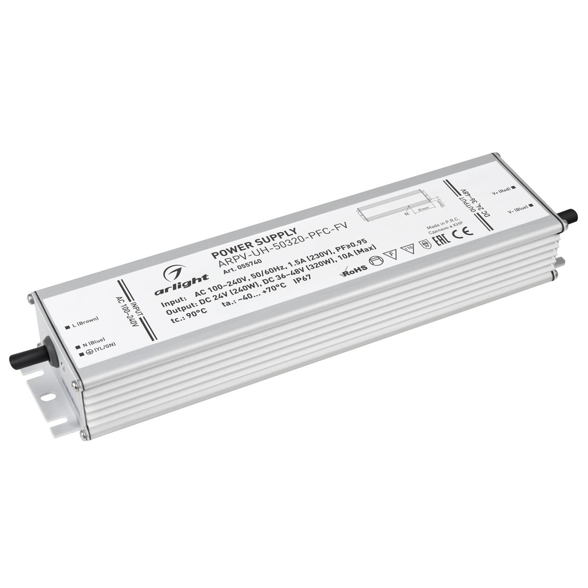 Блок питания ARPV-UH-50320-PFC-FV (24V 240W, 36-48V 320W, 10A) (IP67 Металл) 055740