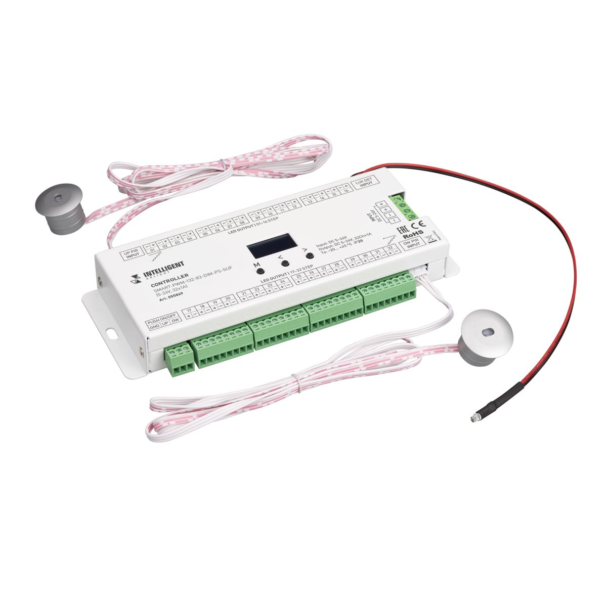 Контроллер лестничный SMART-PWM-132-83-DIM-PS-SUF (5-24V, 32x1A) (IARL, IP20 Металл) 055869