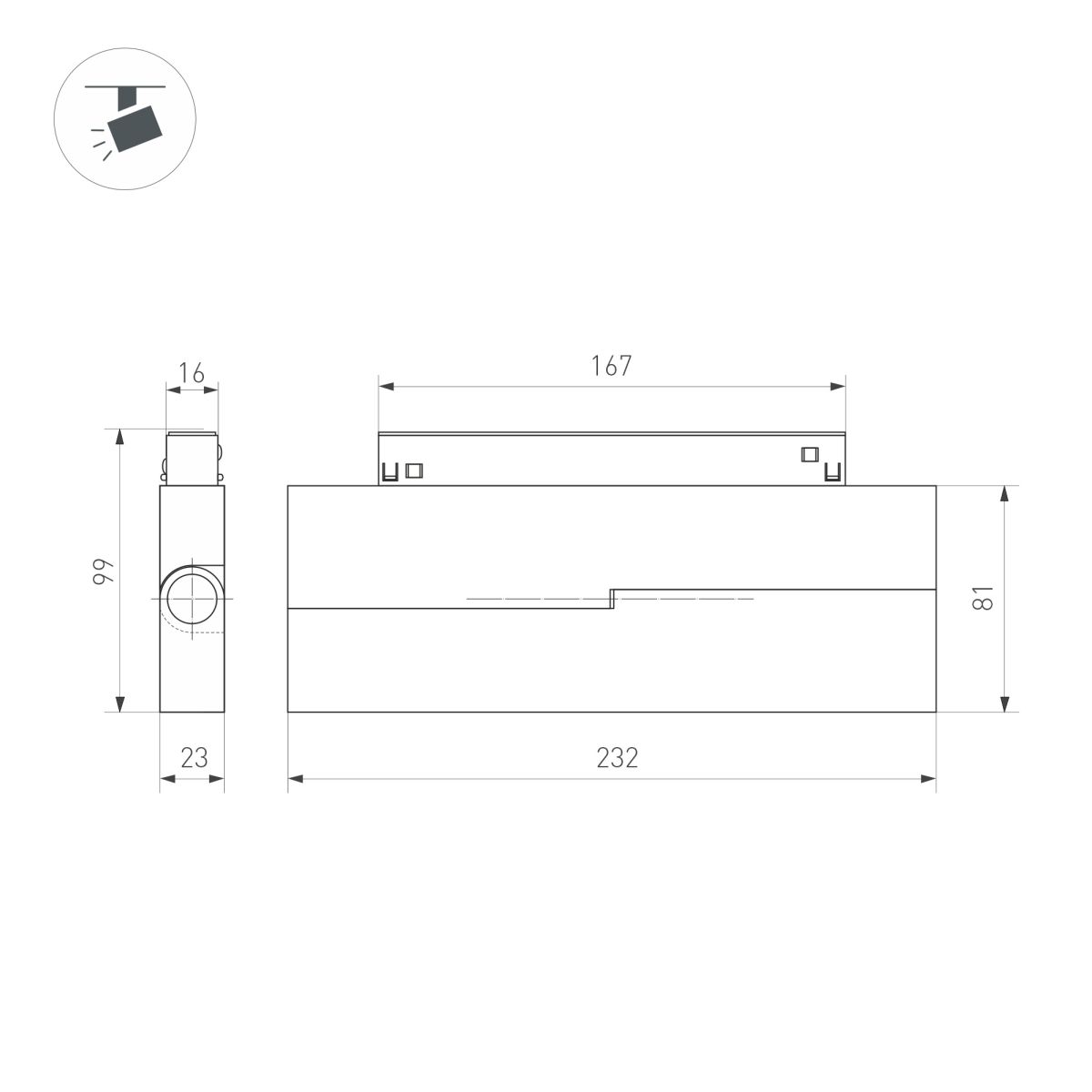 Трековый магнитный светильник MAG-ORIENT-DOTS-FOLD-S230-12W Day4000-MIX (BK, 30 deg, 48V, TUYA Zigbee) (IP20 Металл) 056402