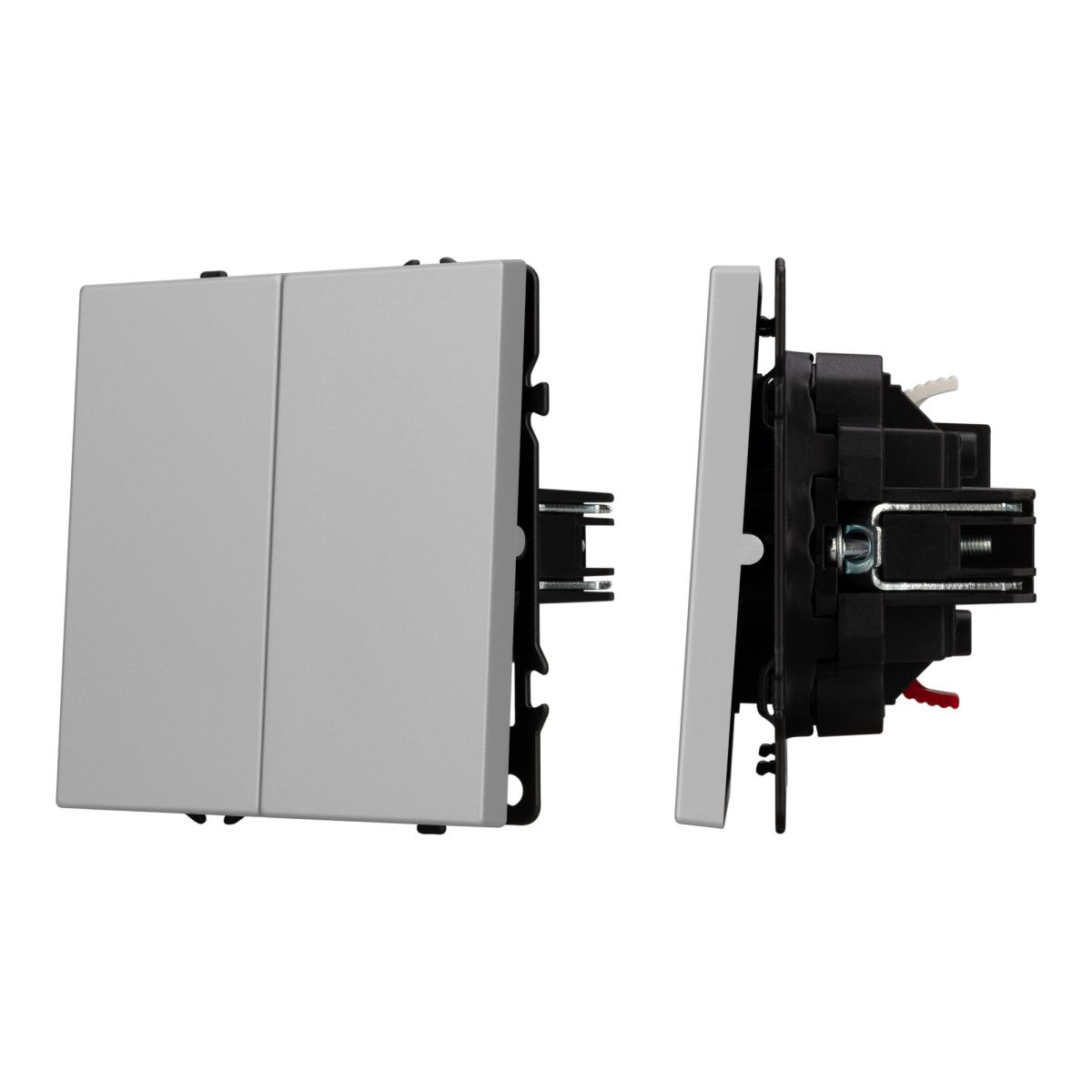 Выключатель 2 кл софт-тач никель SWT-MK02-SFPL-IS (250V, 10A) 059420(1)