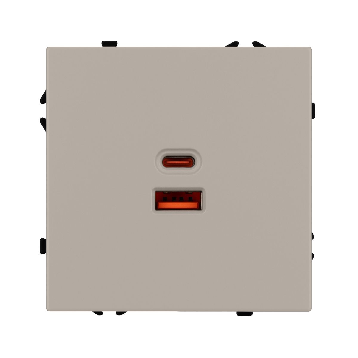 USB Розетка тип A+C софт-тач кашемир SCT-MUAC-SFPL-FC-CA (65W, QC3) 059446(1)