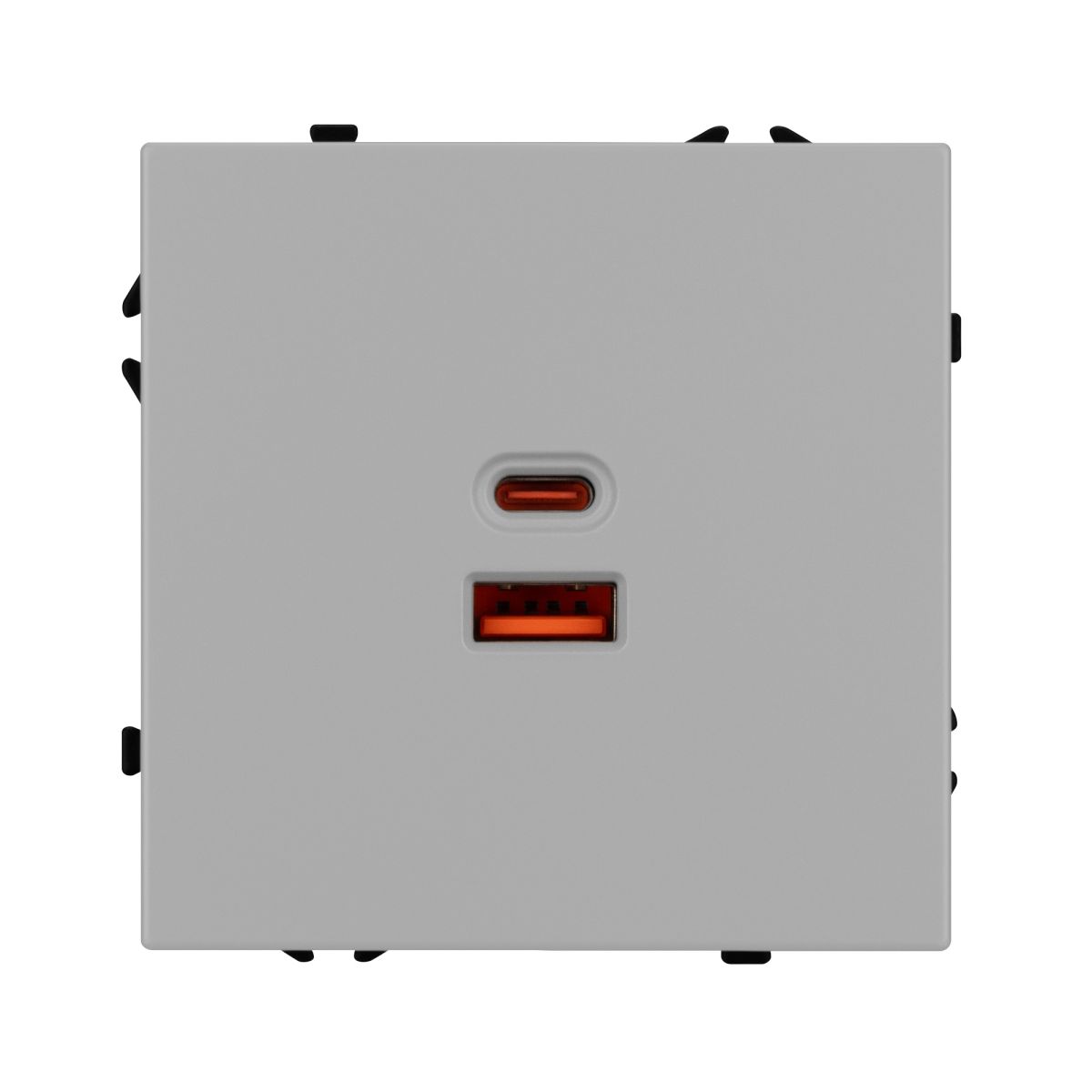 USB Розетка тип A+C софт-тач никель SCT-MUAC-SFPL-FC-IS (65W, QC3) 059447(1)