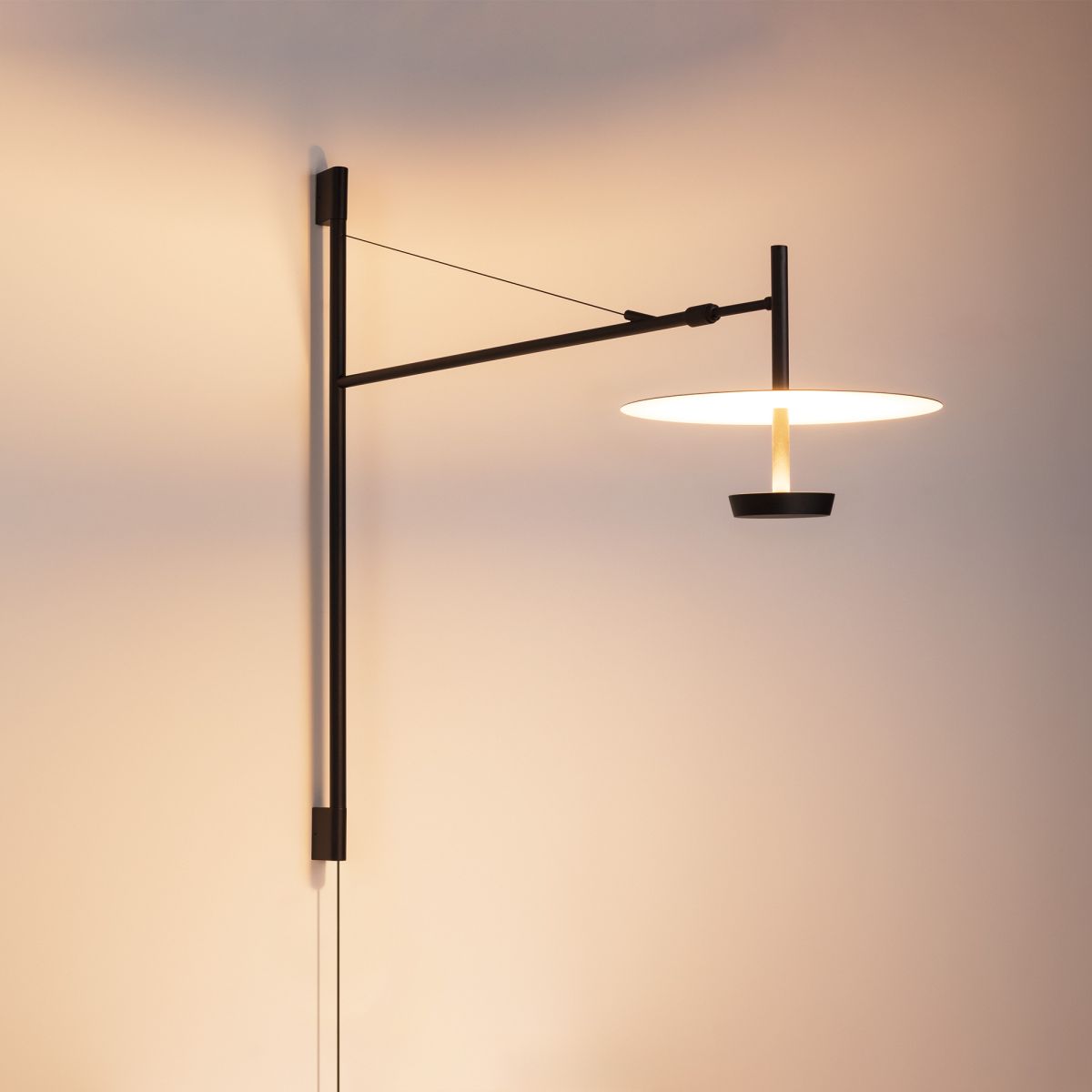 Бра SP-CAMPANA-WALL-L1450-9W Warm3000 (BK, 130 deg, 230V, TELESCOPIC) (IP20 Металл) 059596