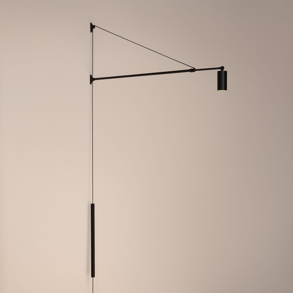 Настенный светильник SP-KANEL-WALL-6W Warm3000 (BK, 36 deg, 230V, TELESCOPIC) (IP20 Металл) 059601