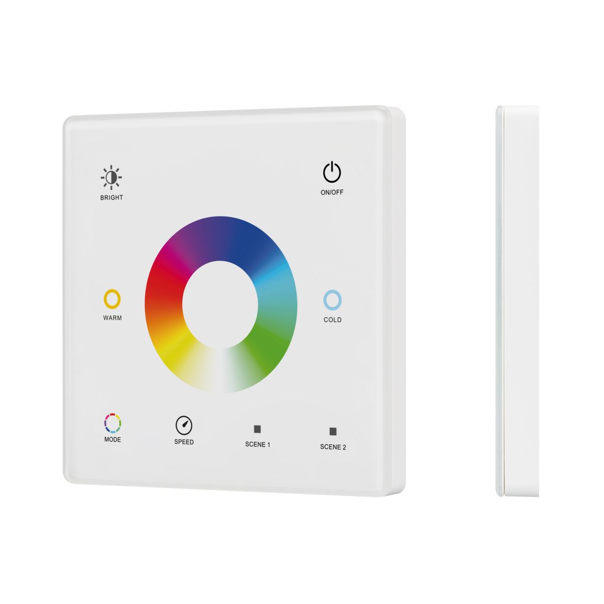 Сенсорная панель SMART-RF-801-11-1G-2SC-RGB-MIX белый (3V, 2.4G) накладная (IARL, IP20 Пластик) 060185