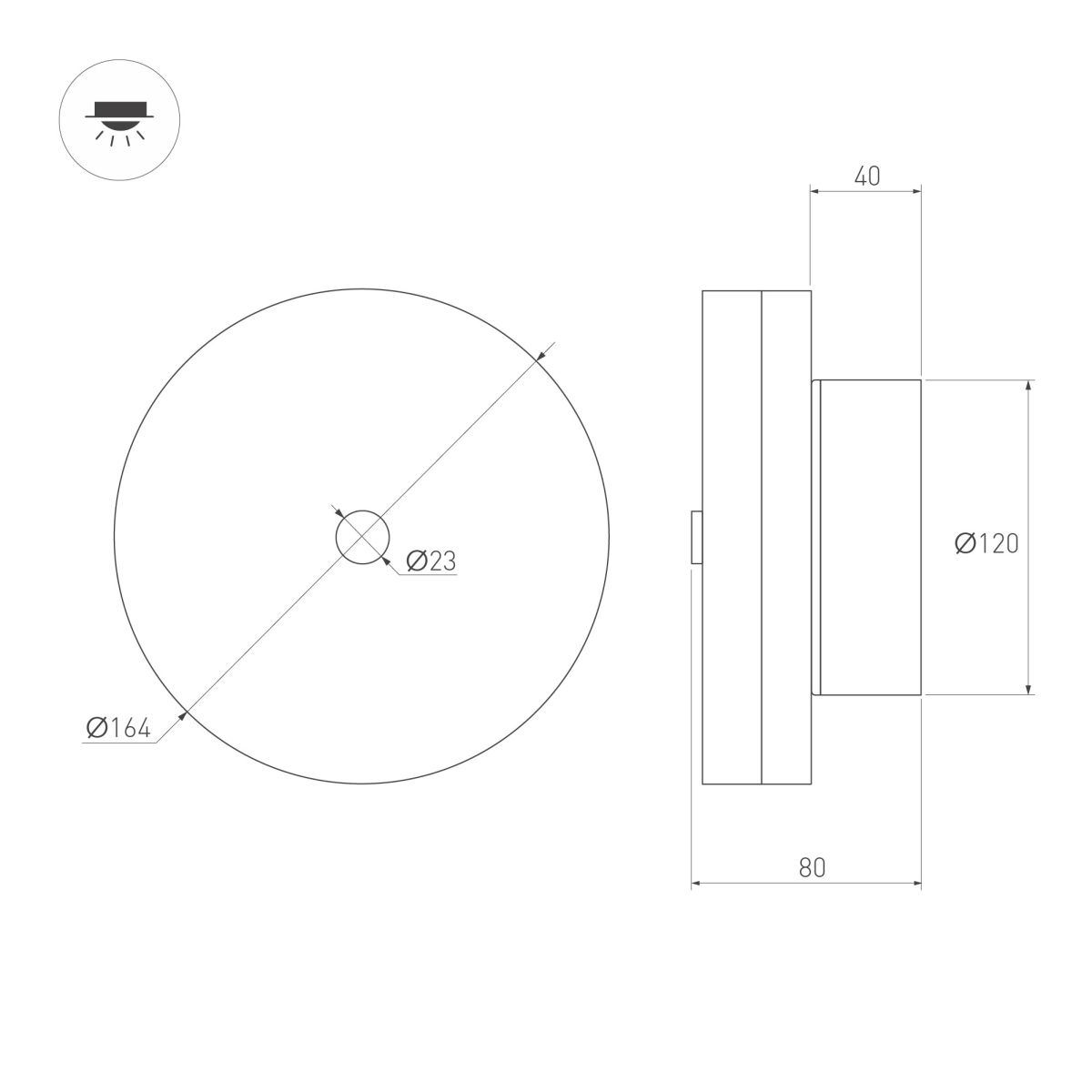 Настенный светильник SP-MENTA-WALL-R165-12W Warm2700 (BK, 130 deg, 230V) (IP20, Мрамор) 061700