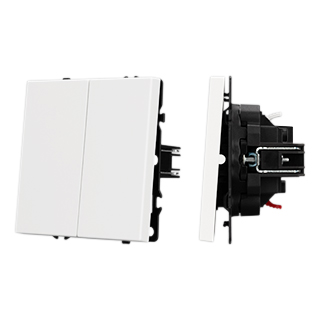 Выключатель звонковый 2 кл софт-тач белый кварц SWT-MKR2-SFPL-WH (250V, 10A) 061741(1)