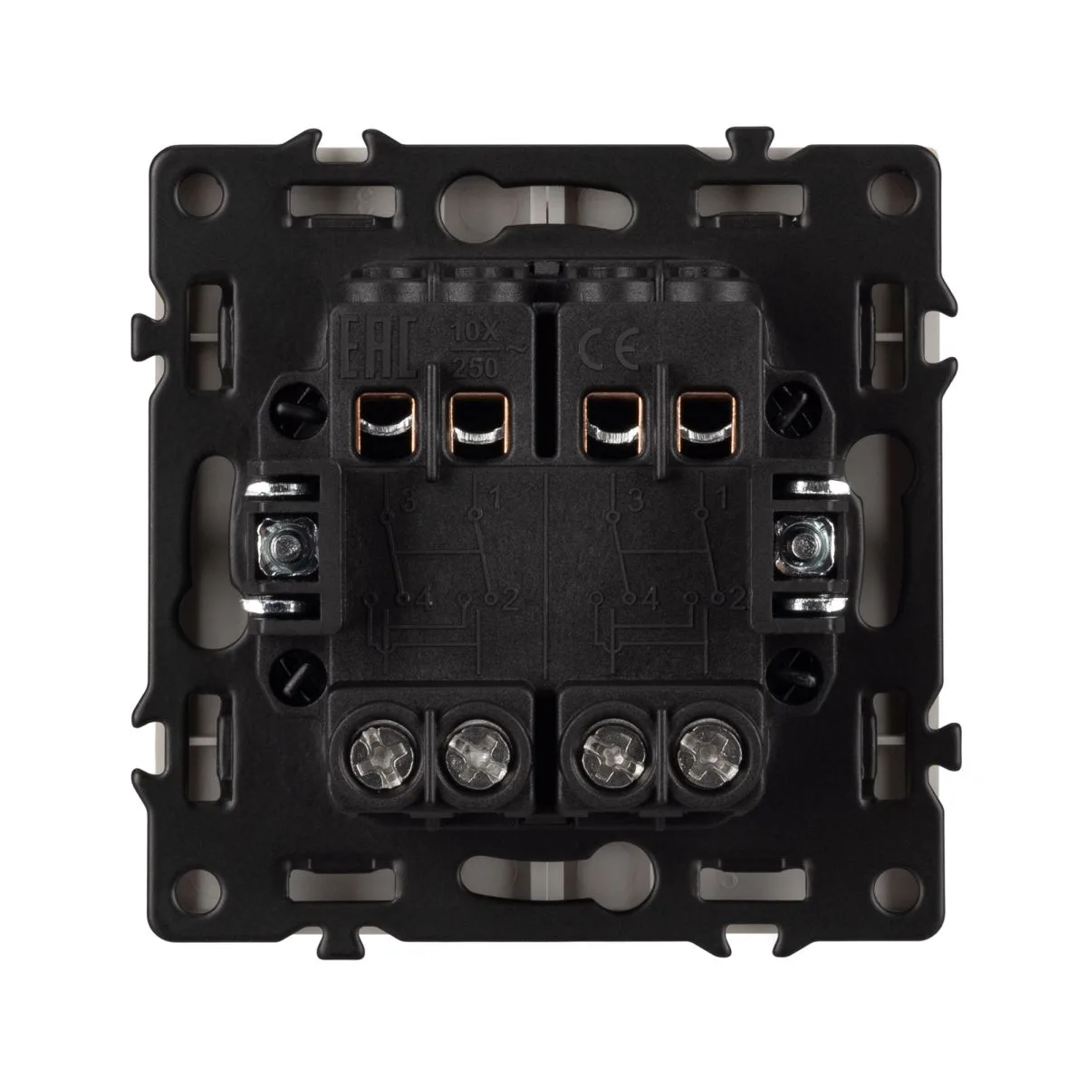 Выключатель перекрёстный 2 кл софт-тач кашемир SWT-MKX2-SFPL-CA (250V, 10A) 061791(1)