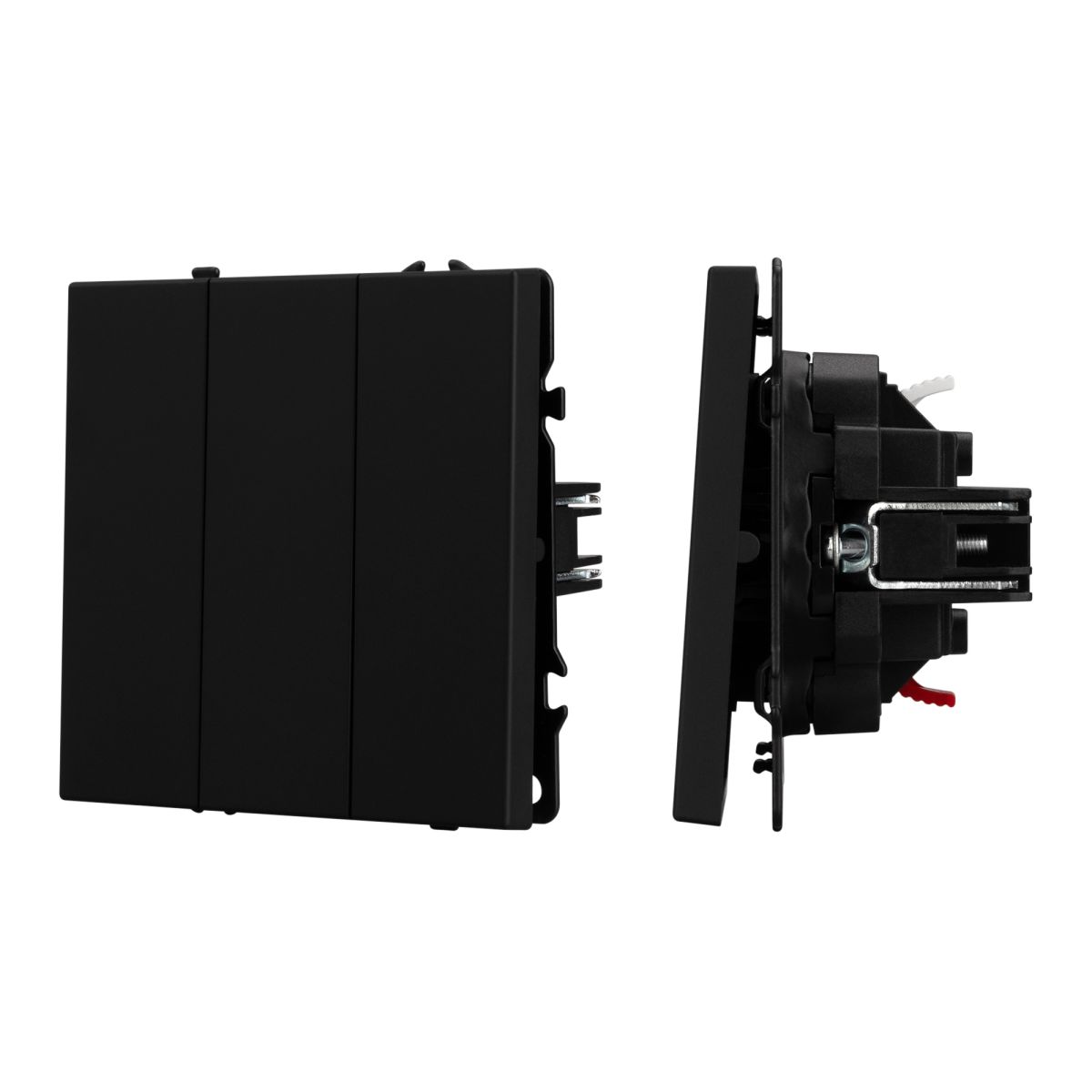 Механизм выключателя трехклавишный непроходной SWT-NOBE-MK03-SFPL-BK (230V, 10A) (Черный оникс) 061796