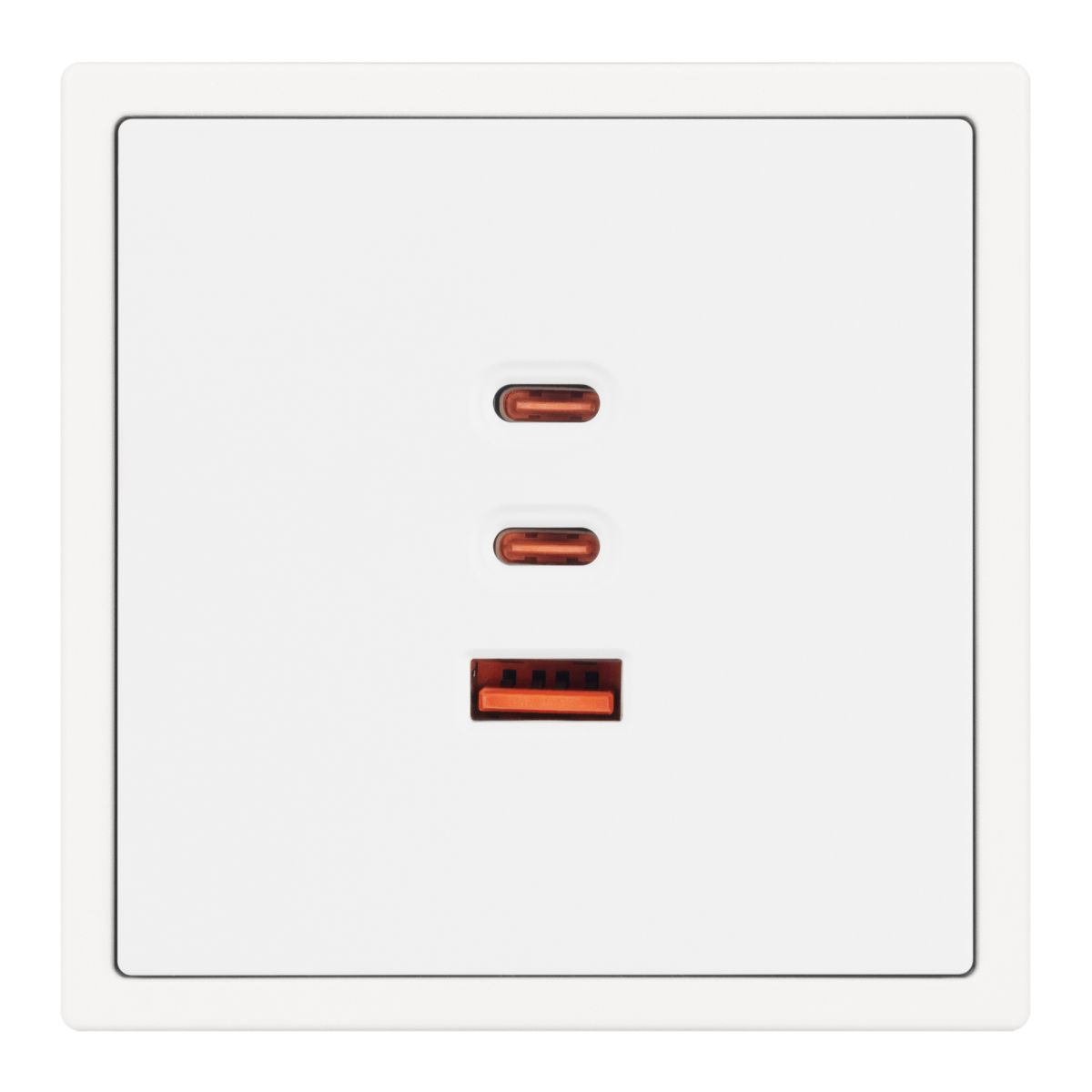 USB Розетка тип А+С+С софт-тач белый кварц SCT-MUACC-SFPL-FC-WH (65W, QC3) 061839(1)