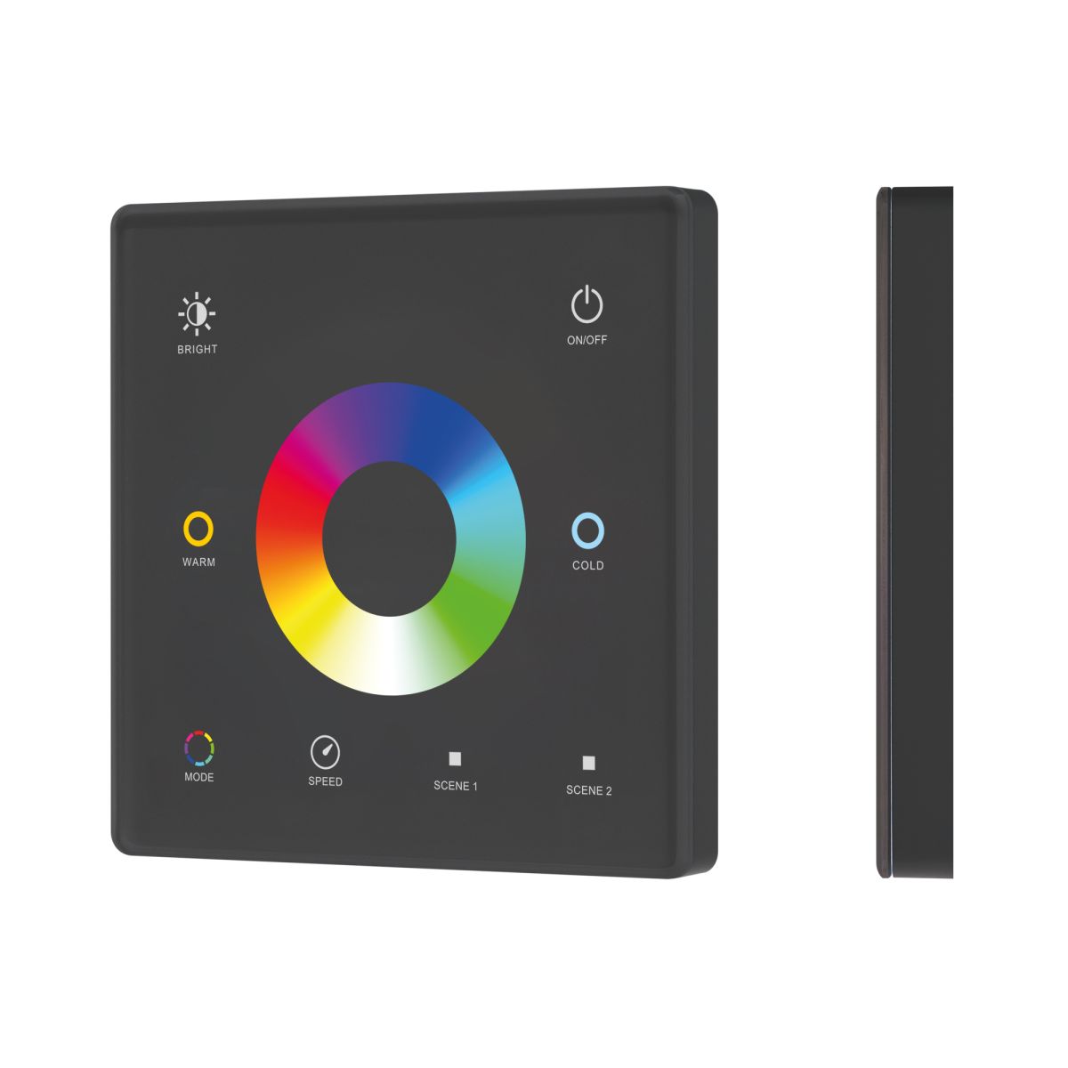 Сенсорная панель SMART-RF-801-11-1G-2SC-RGB-MIX черный (3V, 2.4G) накладная (IARL, IP20 Пластик) 063528