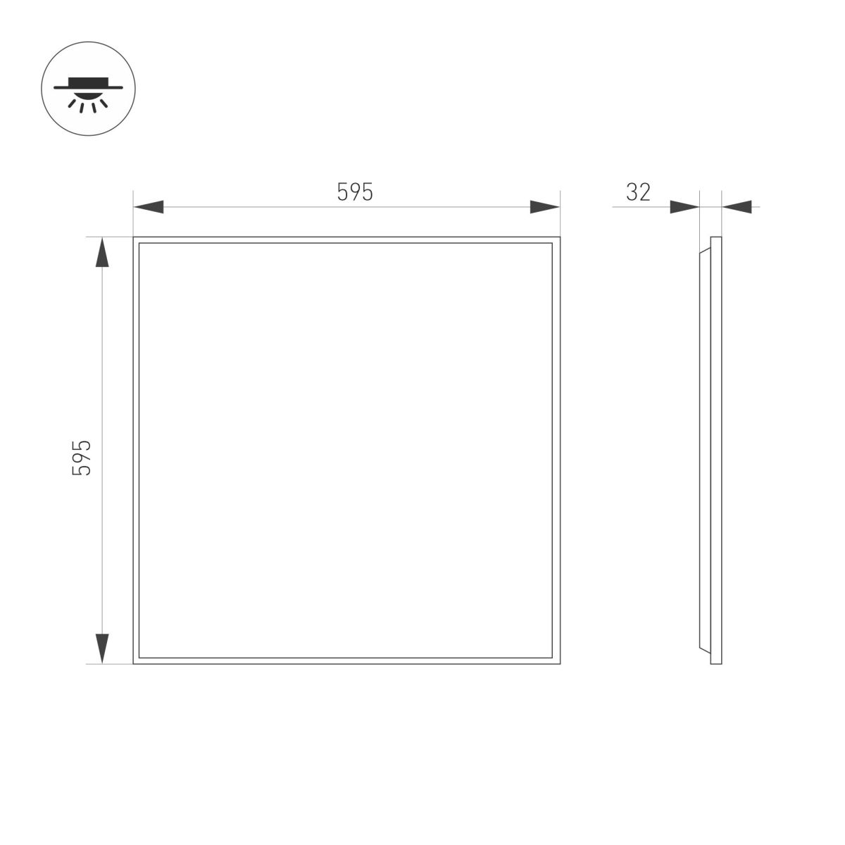 Светодиодная панель DL-TITAN-S600x600-40W Day4000-MIX (Белый, 120 deg, 230V, DALI) (IP40 Металл) 064970