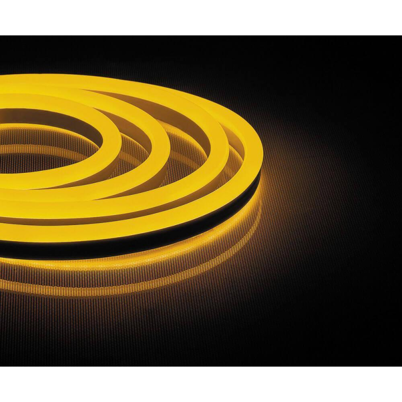 Светодиодная неоновая влагозащищенная лента 9,6W/m 120LED/m 2835SMD желтый 50M LS720 29565