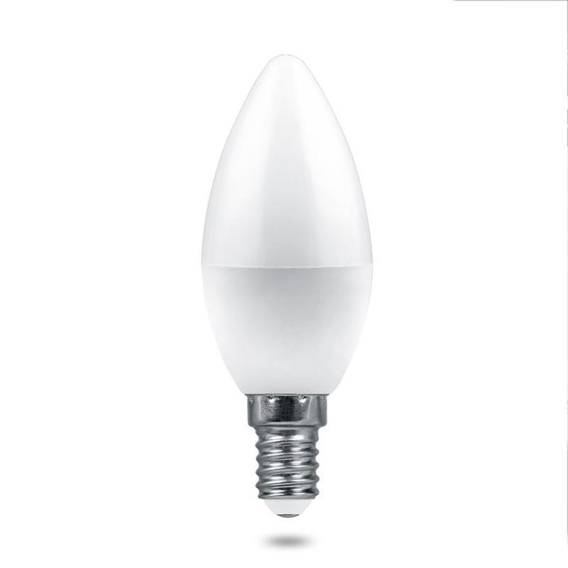 Лампа светодиодная E14 6W 6400K свеча матовая LB-1306 38046